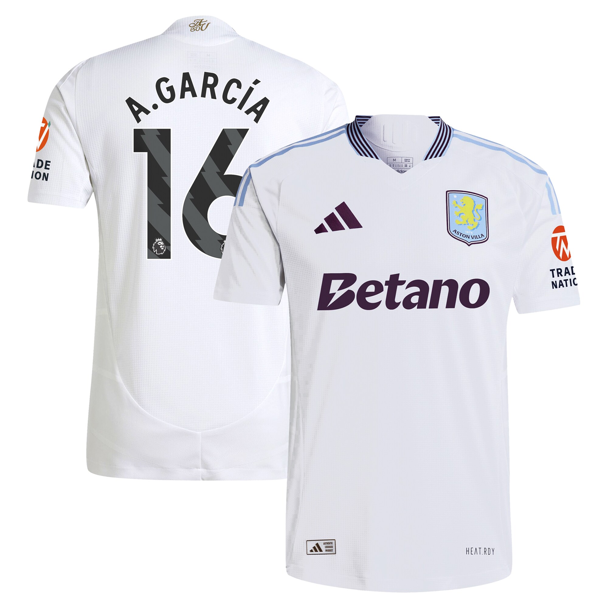 aston villa adidas away authentic shirt 2024-25 with a.garcía 16 printing Collection - Aston Villa Fan Shop Official Gear