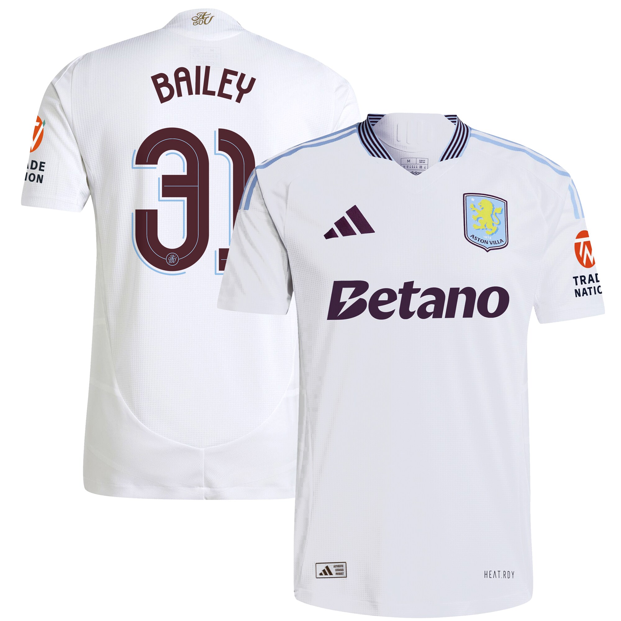 aston villa adidas away authentic shirt 2024-25 with bailey 31 cup printing Collection - Aston Villa Fan Shop Official Gear