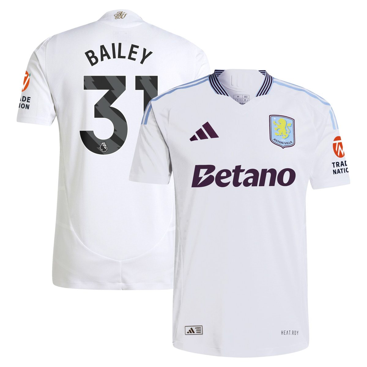 aston villa adidas away authentic shirt 2024-25 with bailey 31 printing Collection - Aston Villa Fan Shop Official Gear