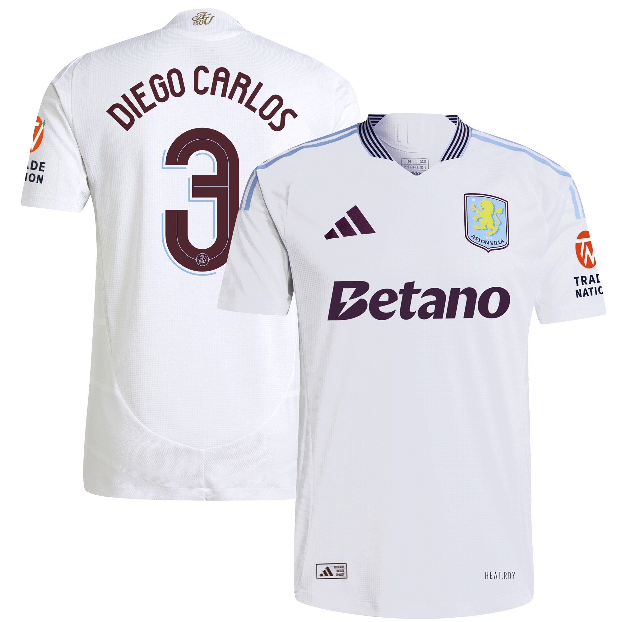 aston villa adidas away authentic shirt 2024-25 with diego carlos 3 cup printing Collection - Aston Villa Fan Shop Official Gear