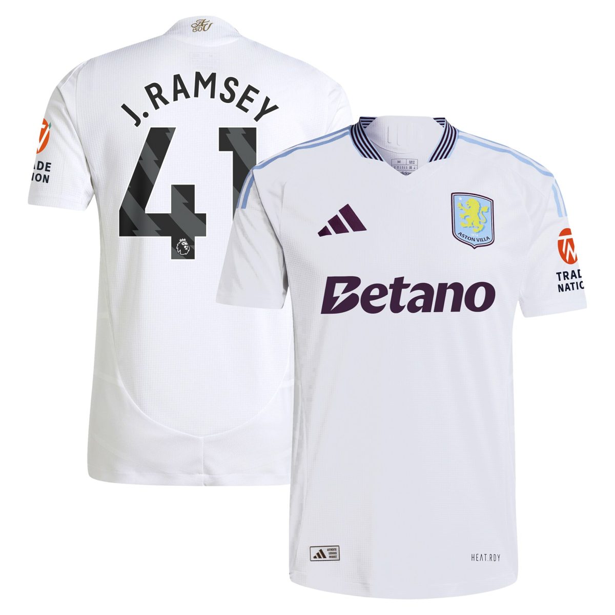 aston villa adidas away authentic shirt 2024-25 with j. ramsey 41 printing Collection - Aston Villa Fan Shop Official Gear