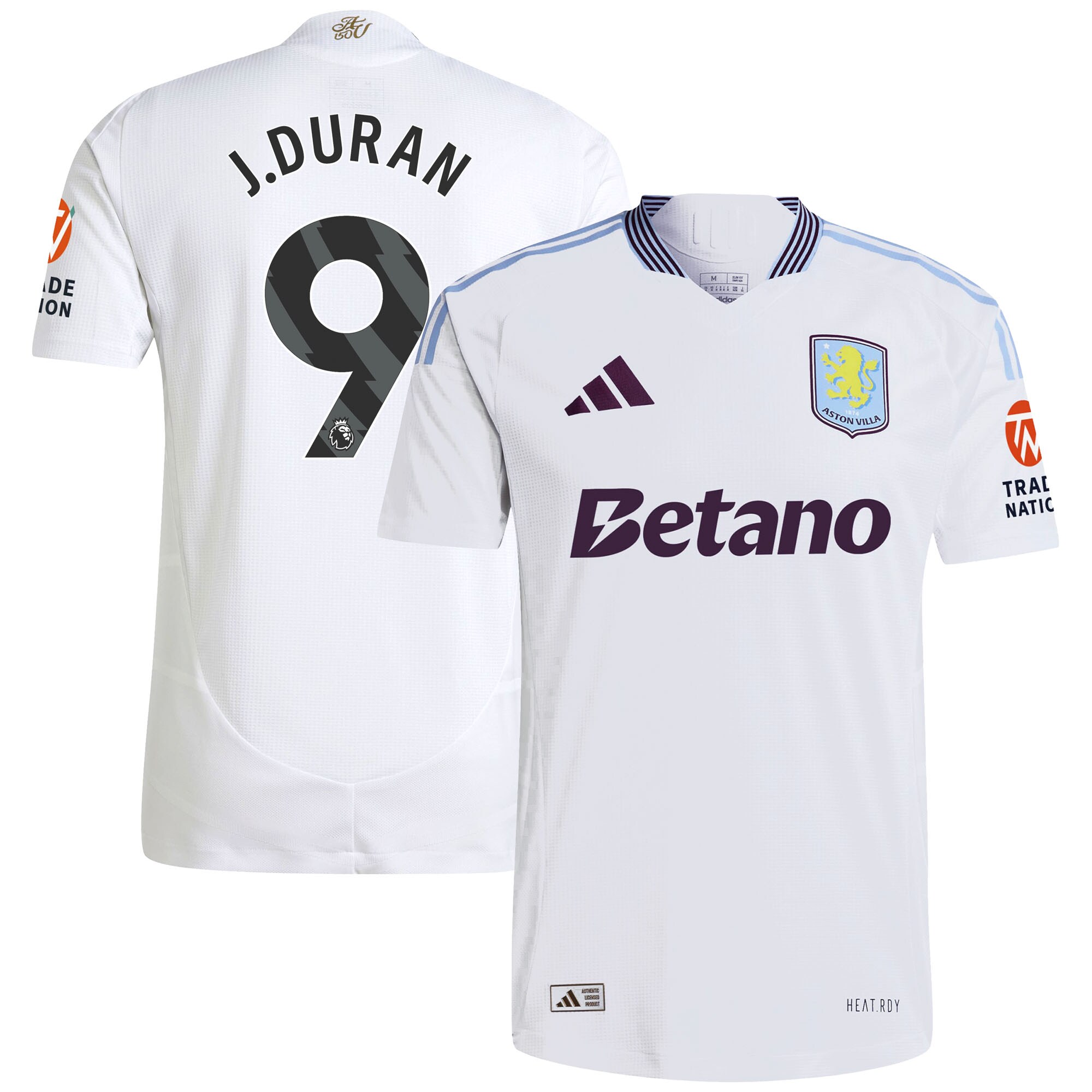 aston villa adidas away authentic shirt 2024-25 with j.duran 9 printing Collection - Aston Villa Fan Shop Official Gear