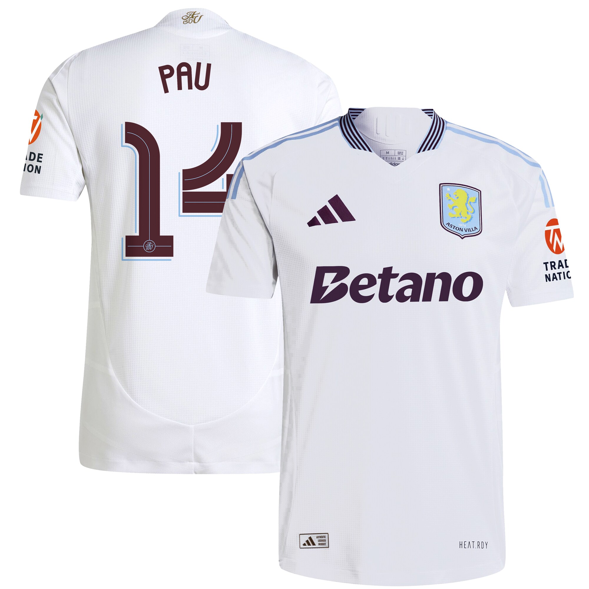 aston villa adidas away authentic shirt 2024-25 with pau 14 cup printing Collection - Aston Villa Fan Shop Official Gear