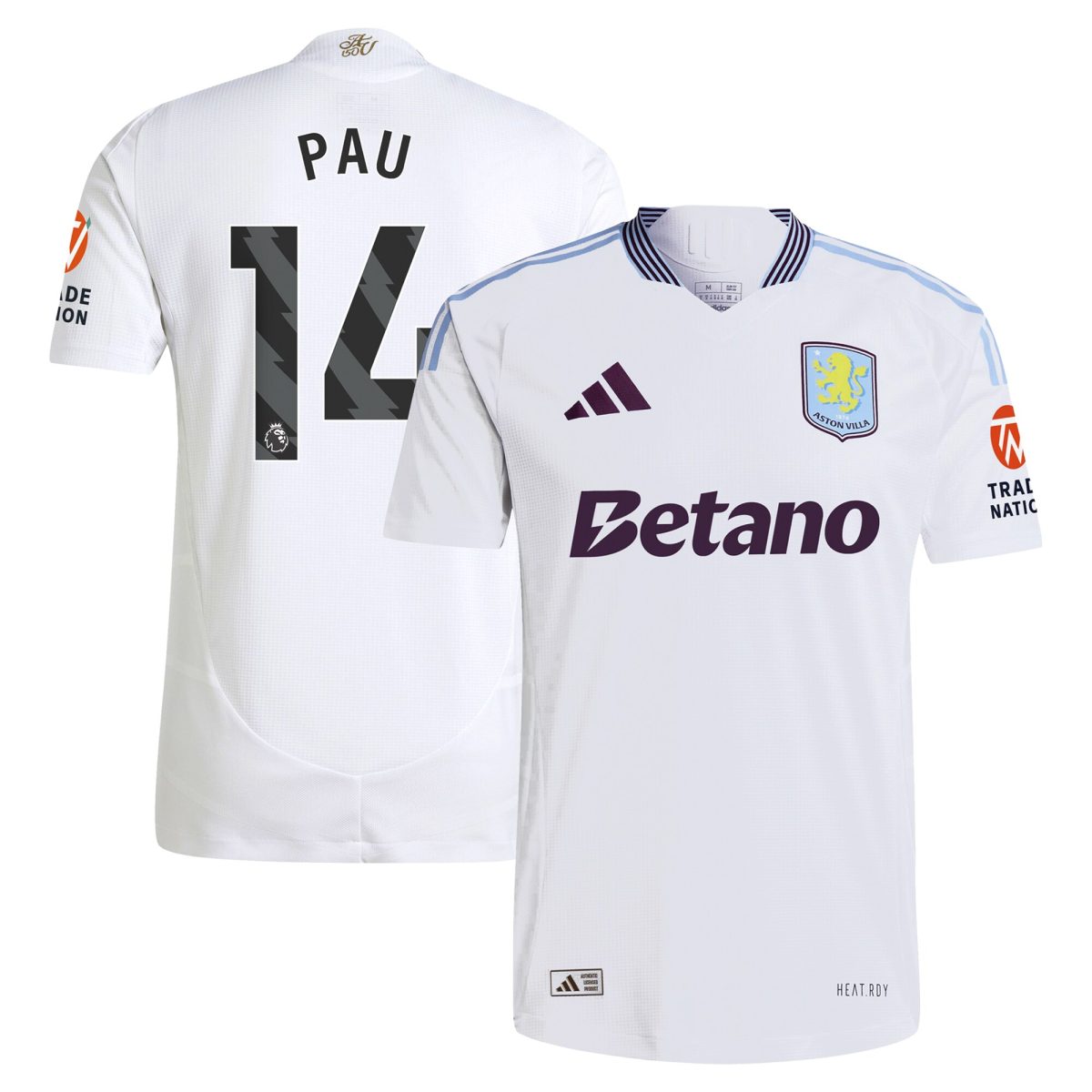 aston villa adidas away authentic shirt 2024-25 with pau 14 printing Collection - Aston Villa Fan Shop Official Gear