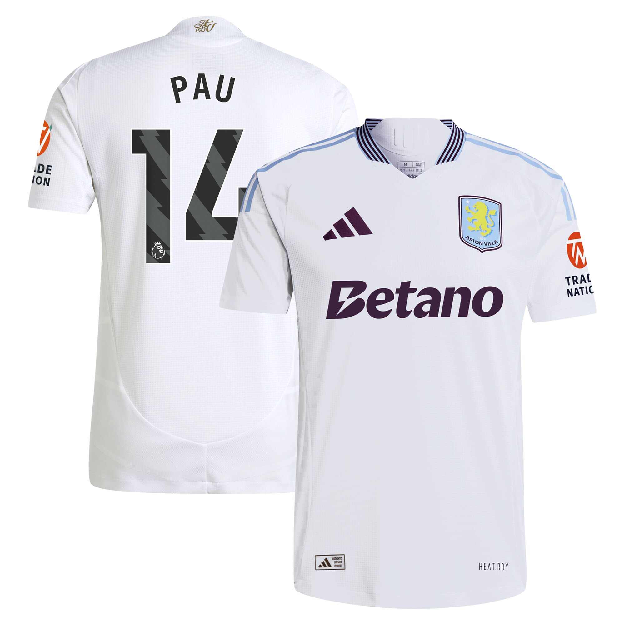 aston villa adidas away authentic shirt 2024-25 with pau 14 printing Collection - Aston Villa Fan Shop Official Gear