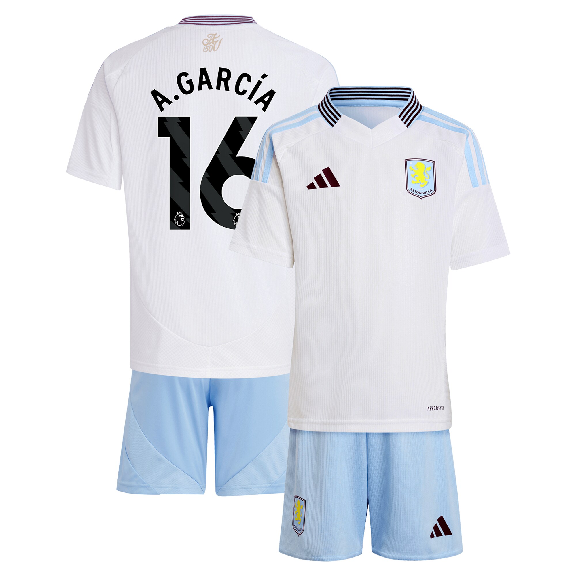 aston villa adidas away mini kit 2024-25 with a.garcía 16 printing Collection – Aston Villa Fan Shop Official Gear Collection - Aston Villa Fan Shop Official Gear