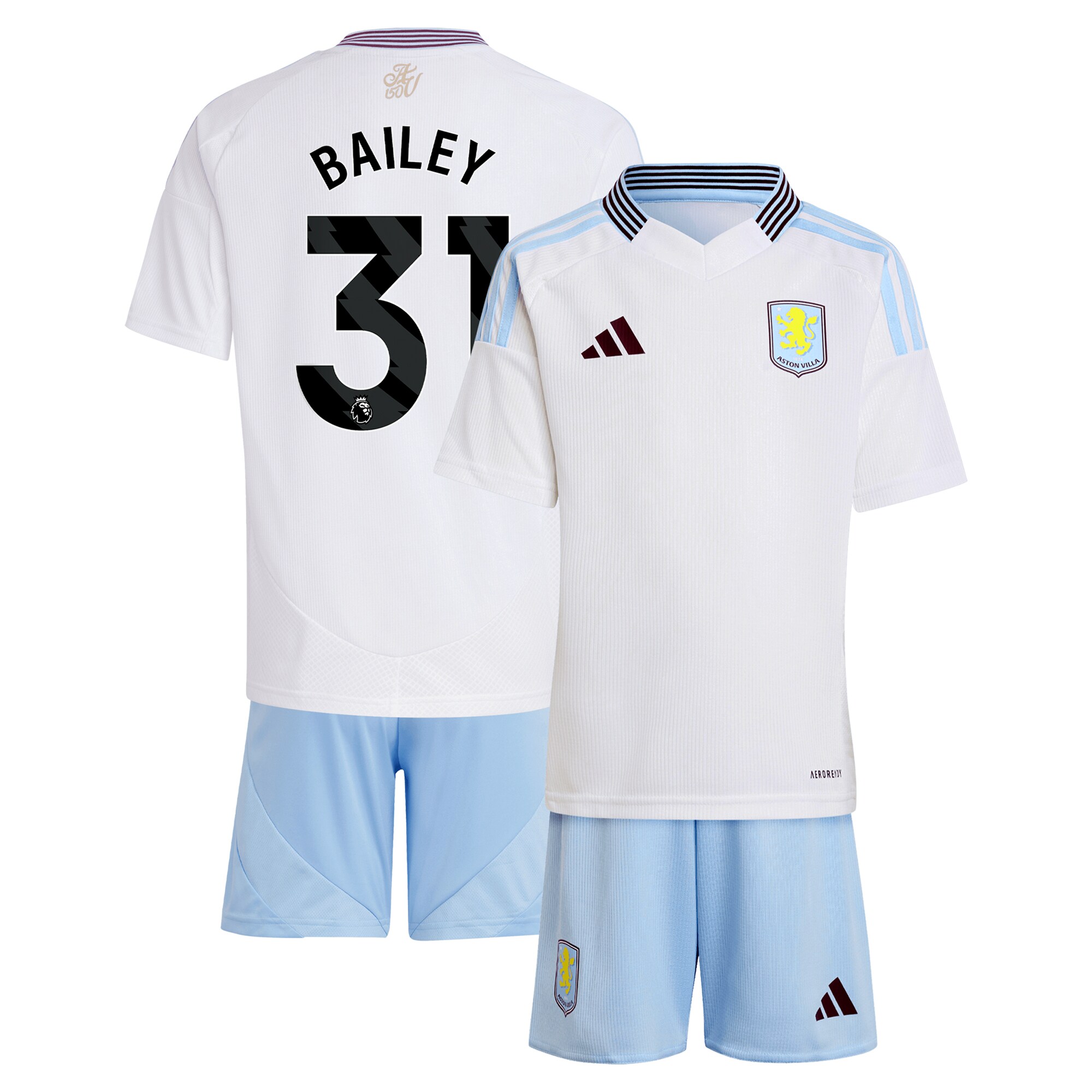 aston villa adidas away mini kit 2024-25 with bailey 31 printing Collection - Aston Villa Fan Shop Official Gear