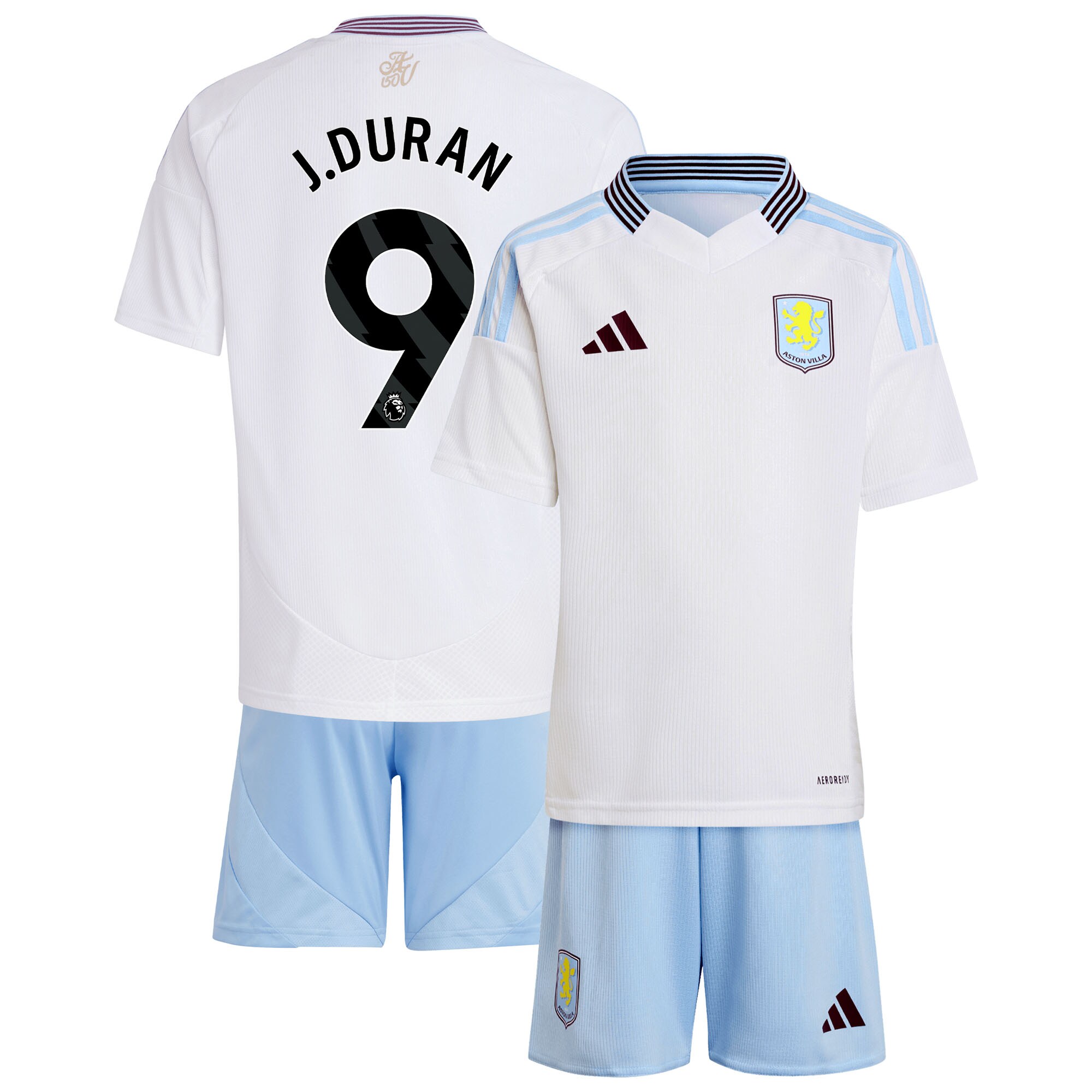 aston villa adidas away mini kit 2024-25 with j.duran 9 printing Collection - Aston Villa Fan Shop Official Gear
