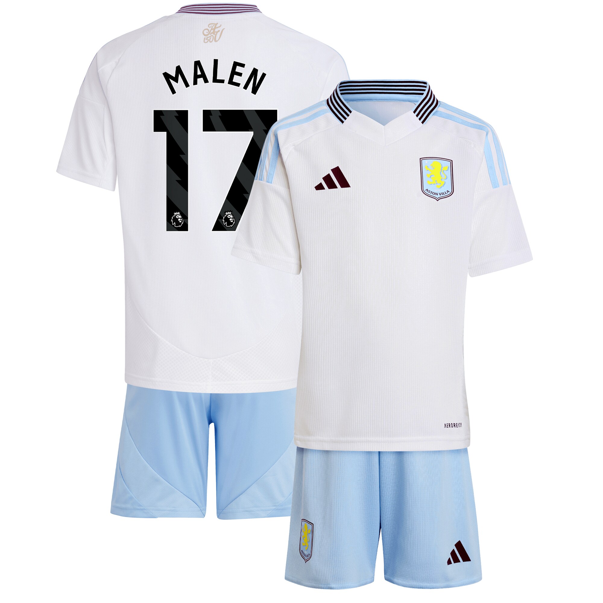 aston villa adidas away mini kit 2024-25 with malen 17 printing Collection - Aston Villa Fan Shop Official Gear