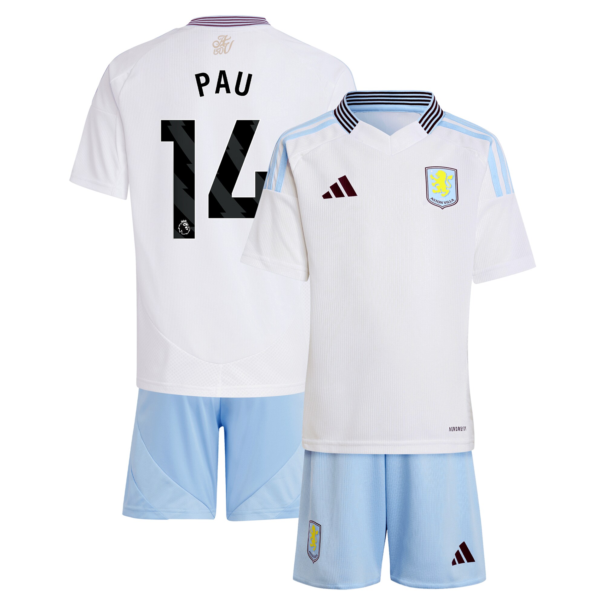 aston villa adidas away mini kit 2024-25 with pau 14 printing Collection - Aston Villa Fan Shop Official Gear