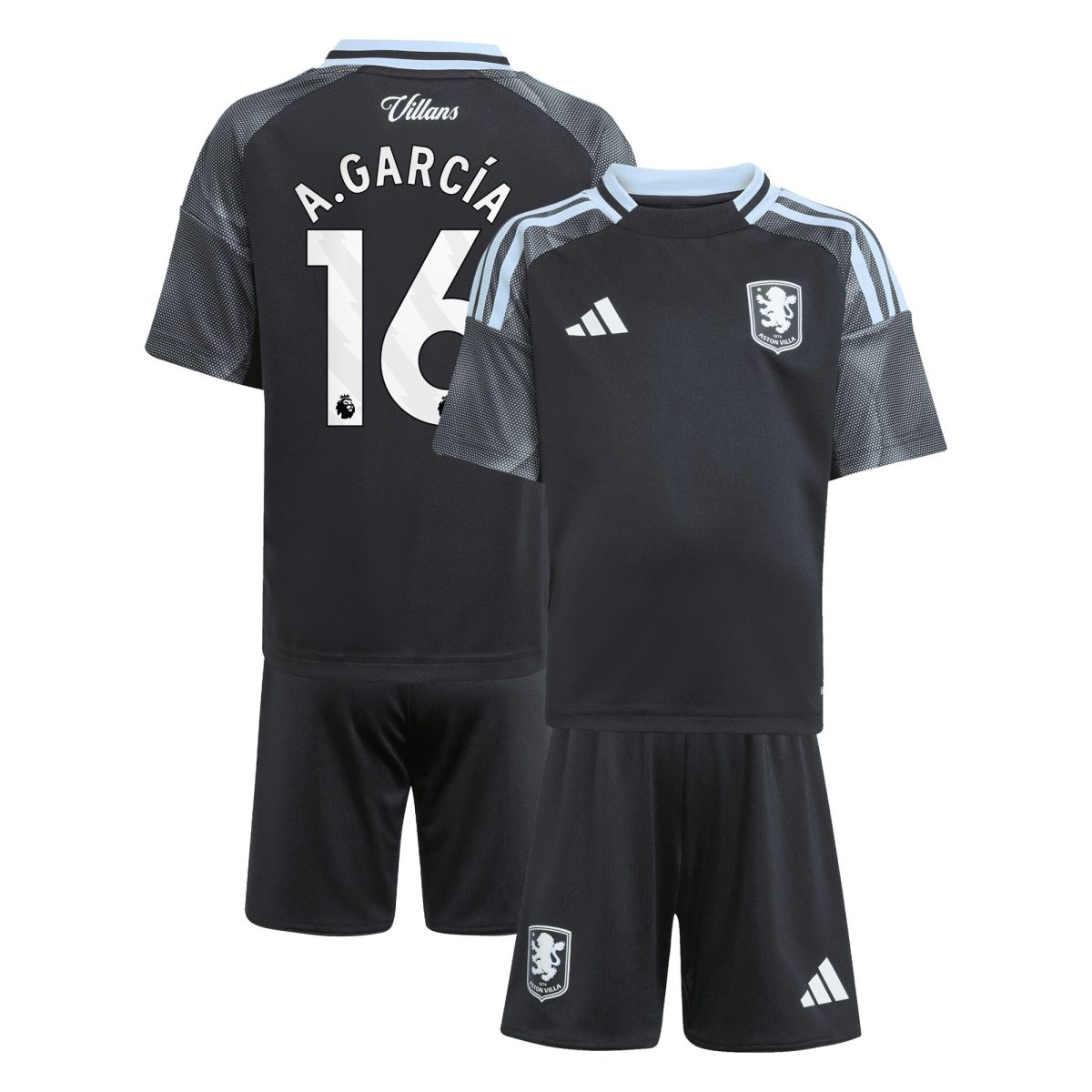aston villa adidas away mini kit 2025-26 with a.garcía 16 printing Collection - Aston Villa Fan Shop Official Gear