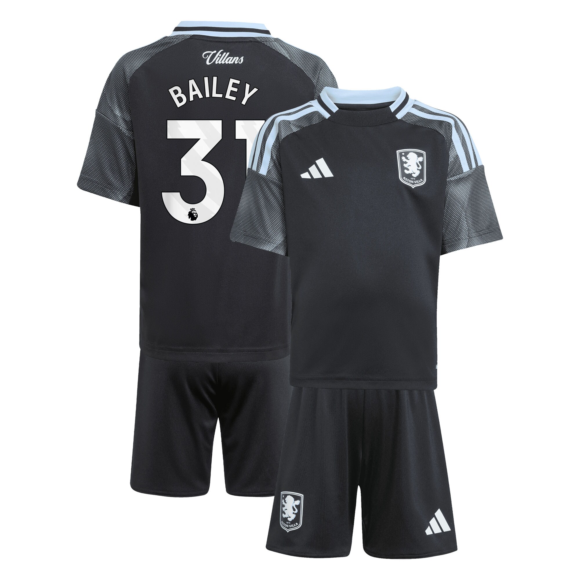 aston villa adidas away mini kit 2025-26 with bailey 31 printing Collection - Aston Villa Fan Shop Official Gear