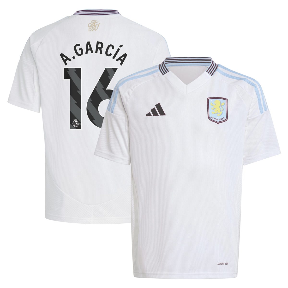 aston villa adidas away shirt 2024-25 – kids with a.garcía 16 printing Collection – Aston Villa Fan Shop Official Gear Collection - Aston Villa Fan Shop Official Gear