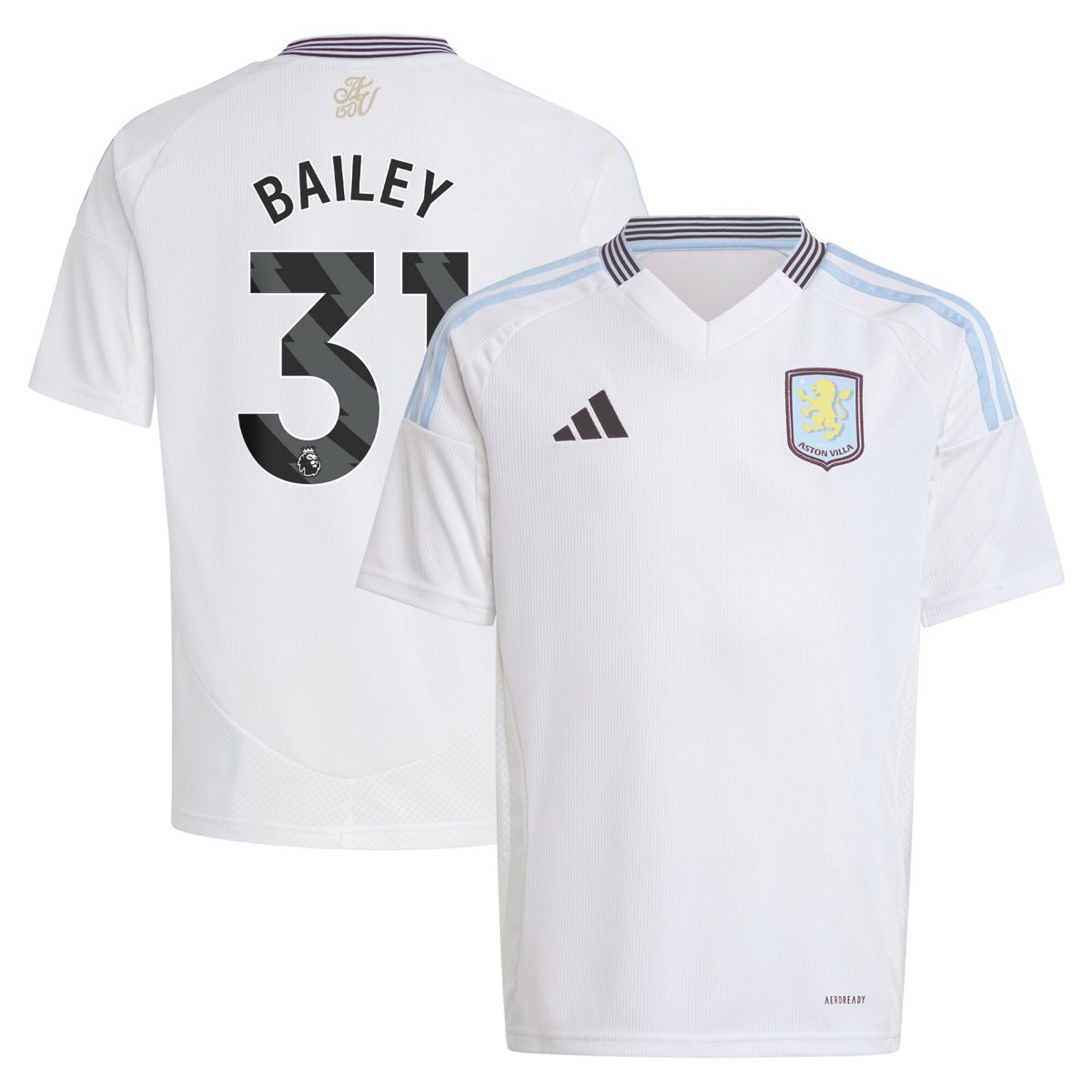 aston villa adidas away shirt 2024-25 – kids with bailey 31 printing Collection - Aston Villa Fan Shop Official Gear