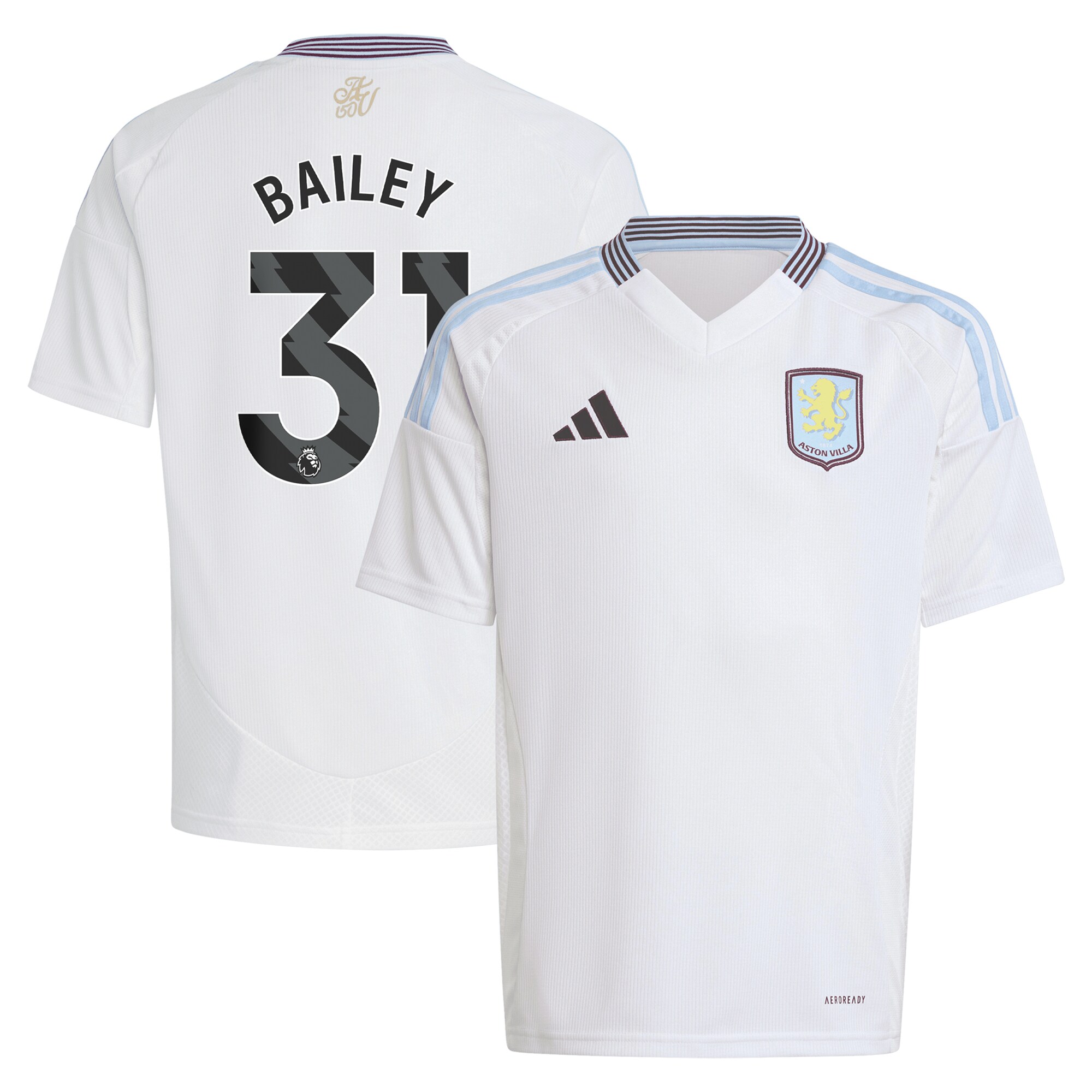 aston villa adidas away shirt 2024-25 – kids with bailey 31 printing Collection - Aston Villa Fan Shop Official Gear
