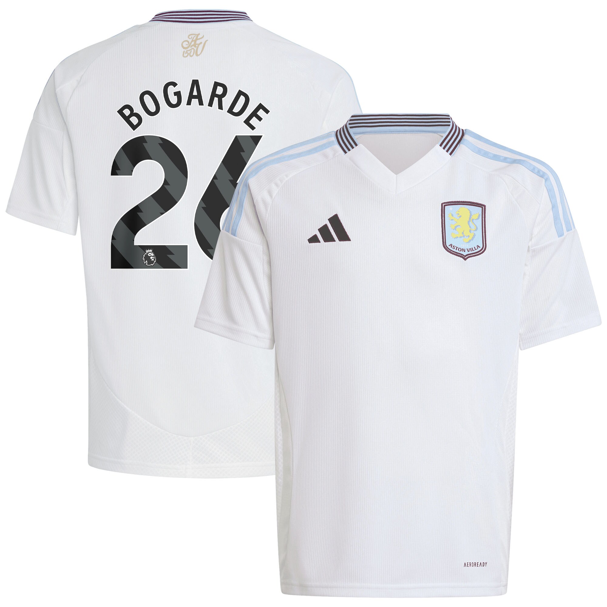 aston villa adidas away shirt 2024-25 – kids with bogarde 26 printing Collection - Aston Villa Fan Shop Official Gear