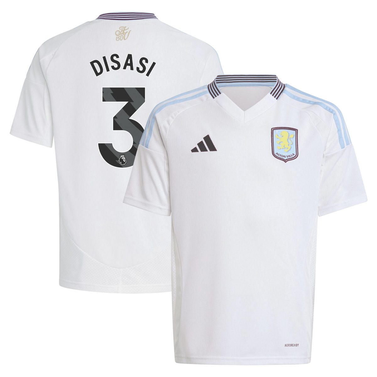aston villa adidas away shirt 2024-25 – kids with disasi 3 printing Collection - Aston Villa Fan Shop Official Gear