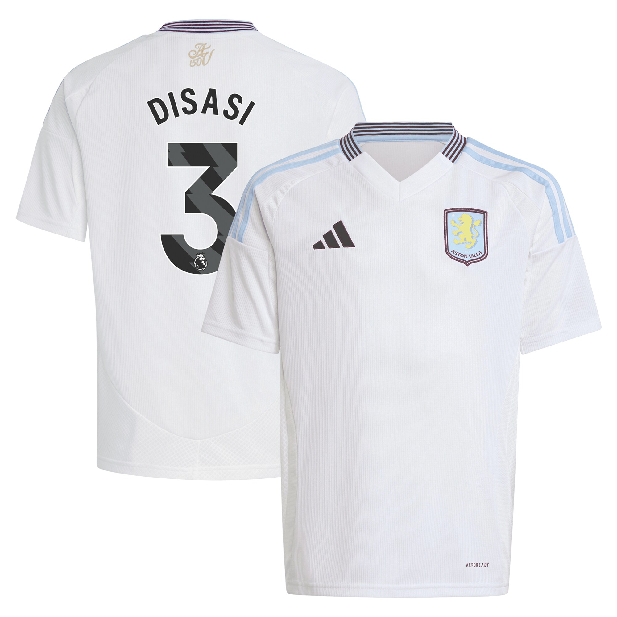 aston villa adidas away shirt 2024-25 – kids with disasi 3 printing Collection - Aston Villa Fan Shop Official Gear