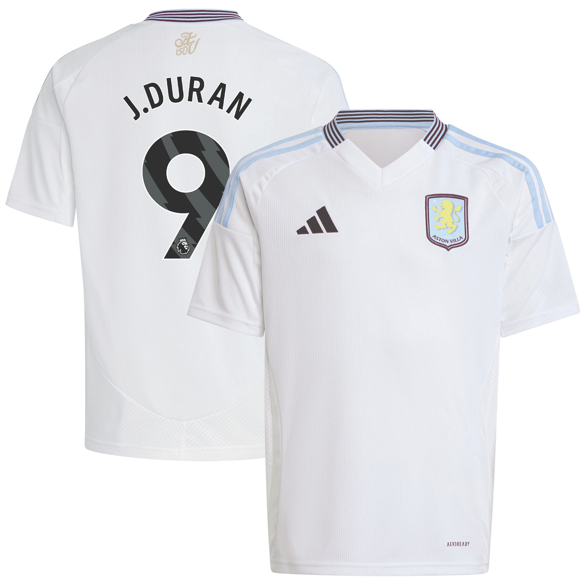 aston villa adidas away shirt 2024-25 – kids with j.duran 9 printing Collection - Aston Villa Fan Shop Official Gear