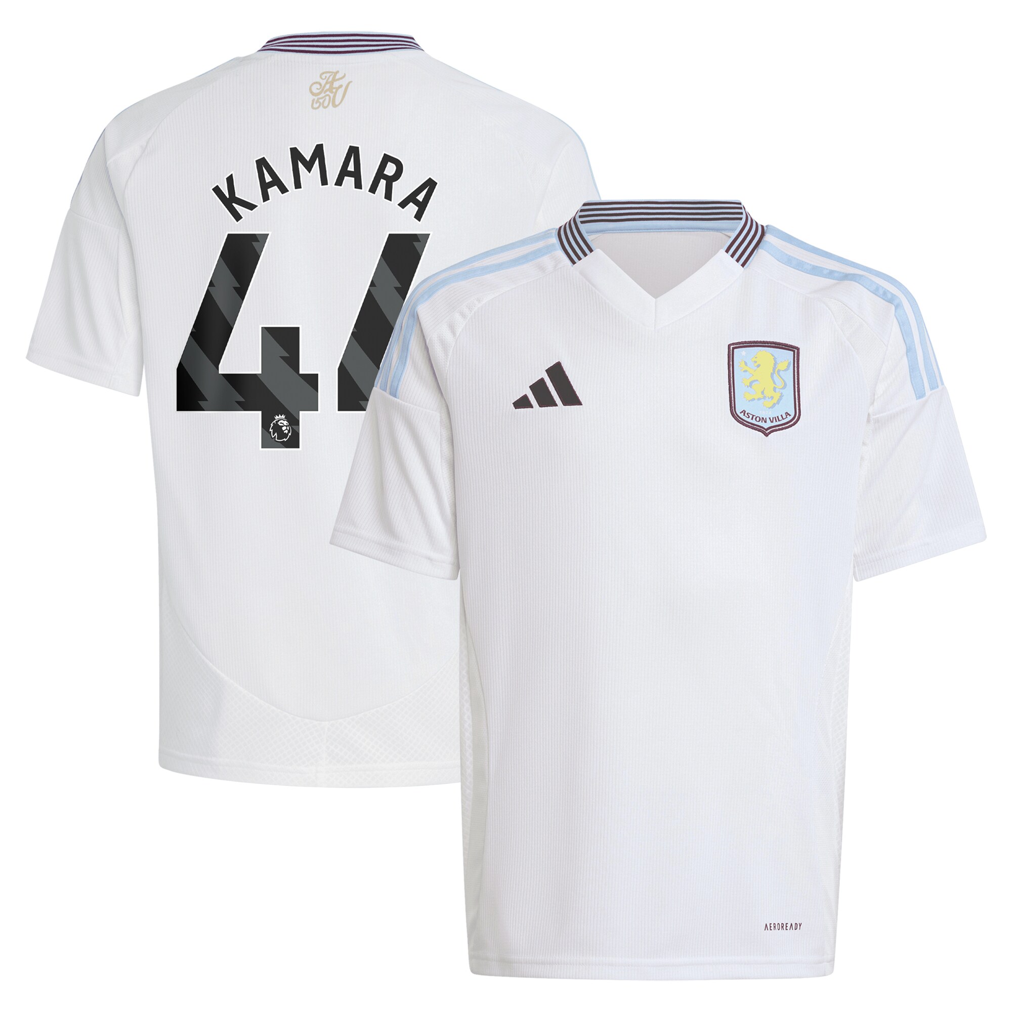 aston villa adidas away shirt 2024-25 – kids with kamara 44 printing Collection - Aston Villa Fan Shop Official Gear