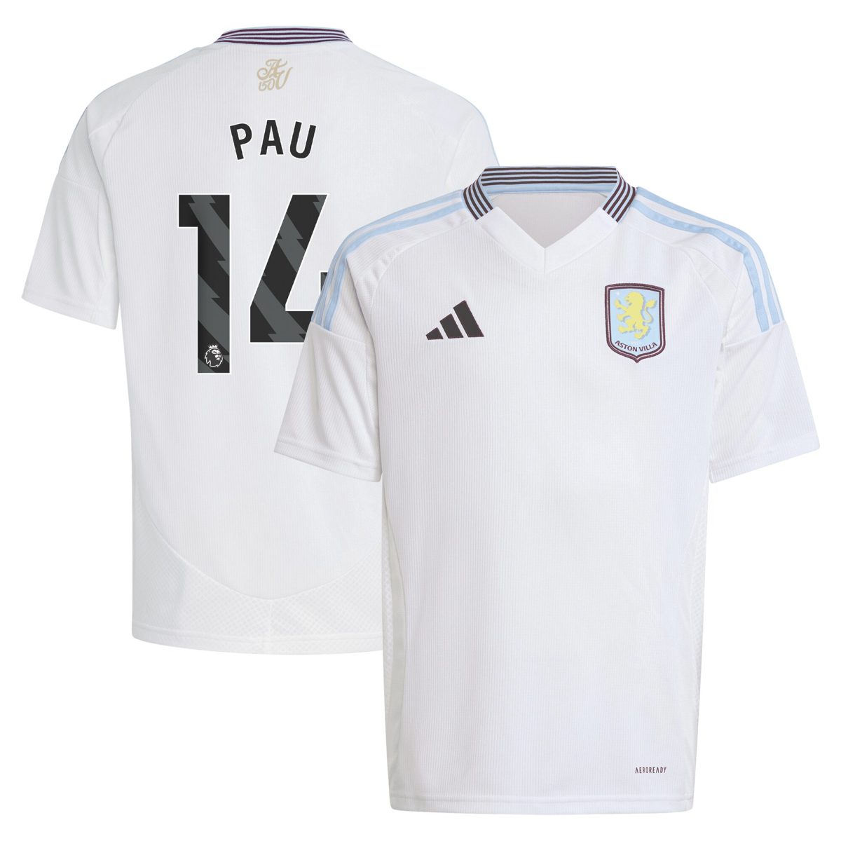 aston villa adidas away shirt 2024-25 – kids with pau 14 printing Collection - Aston Villa Fan Shop Official Gear