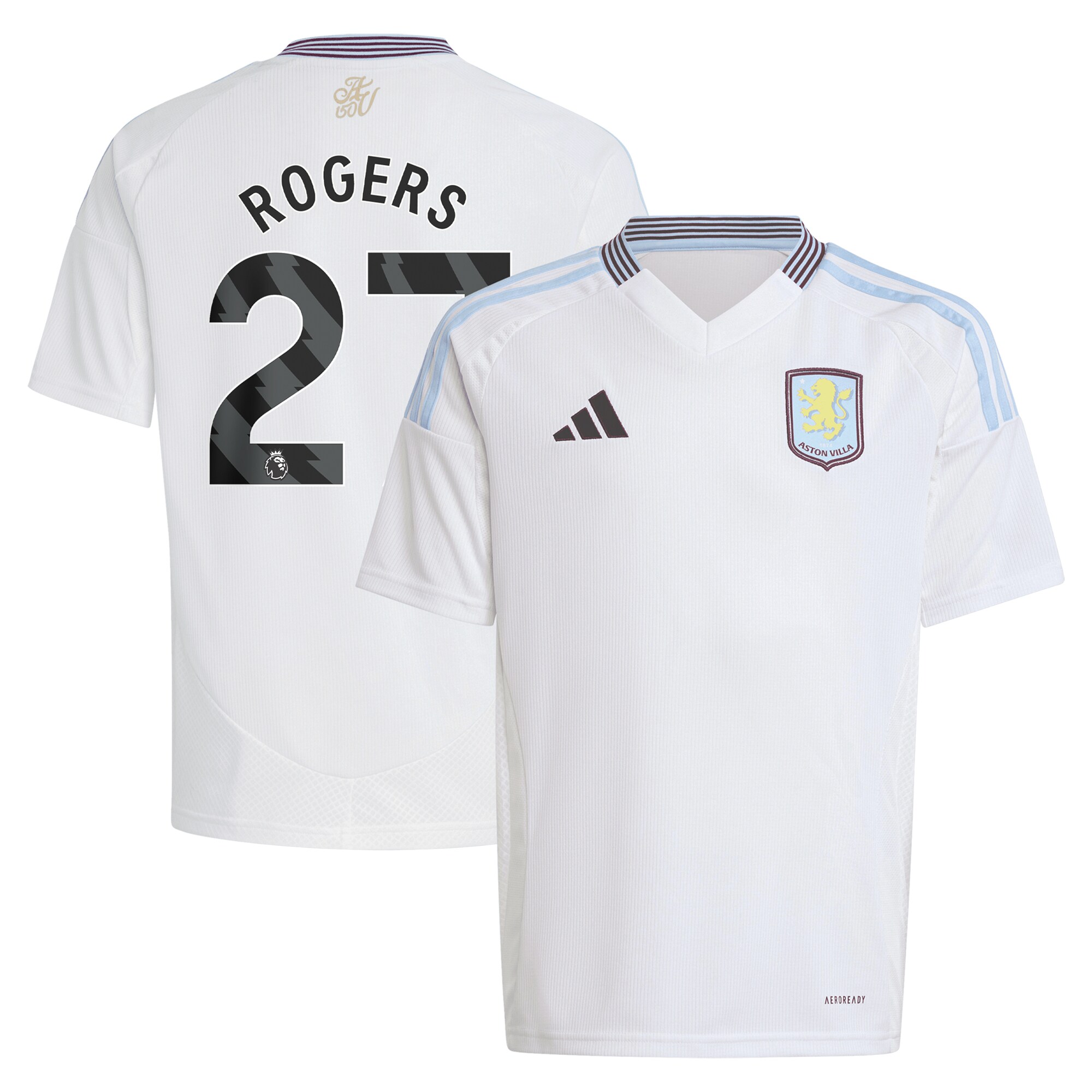 aston villa adidas away shirt 2024-25 – kids with rogers 27 printing Collection - Aston Villa Fan Shop Official Gear