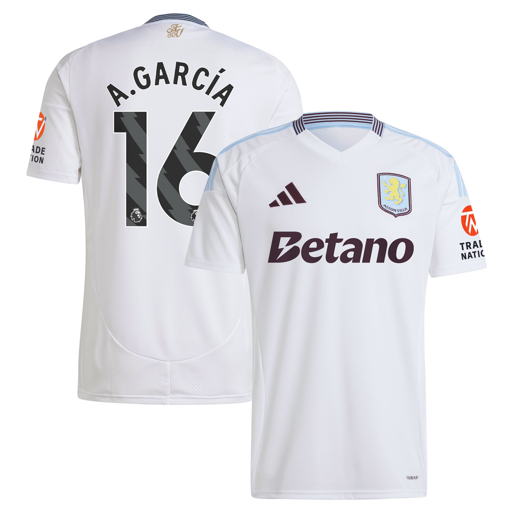 aston villa adidas away shirt 2024-25 with a.garcía 16 printing Collection - Aston Villa Fan Shop Official Gear
