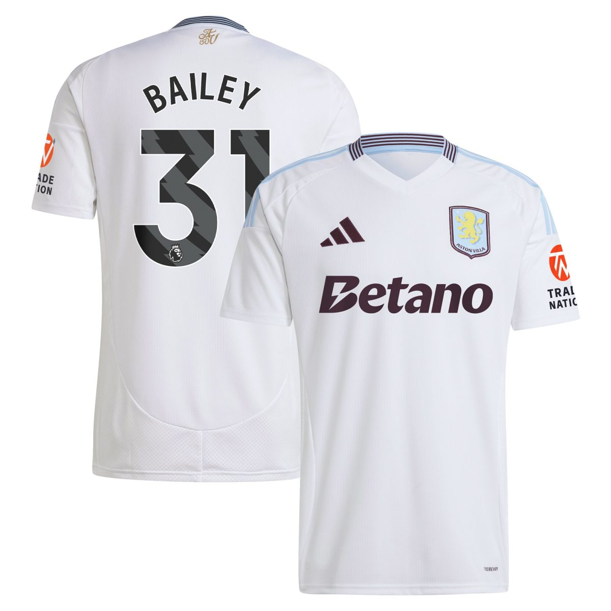 aston villa adidas away shirt 2024-25 with bailey 31 printing Collection - Aston Villa Fan Shop Official Gear