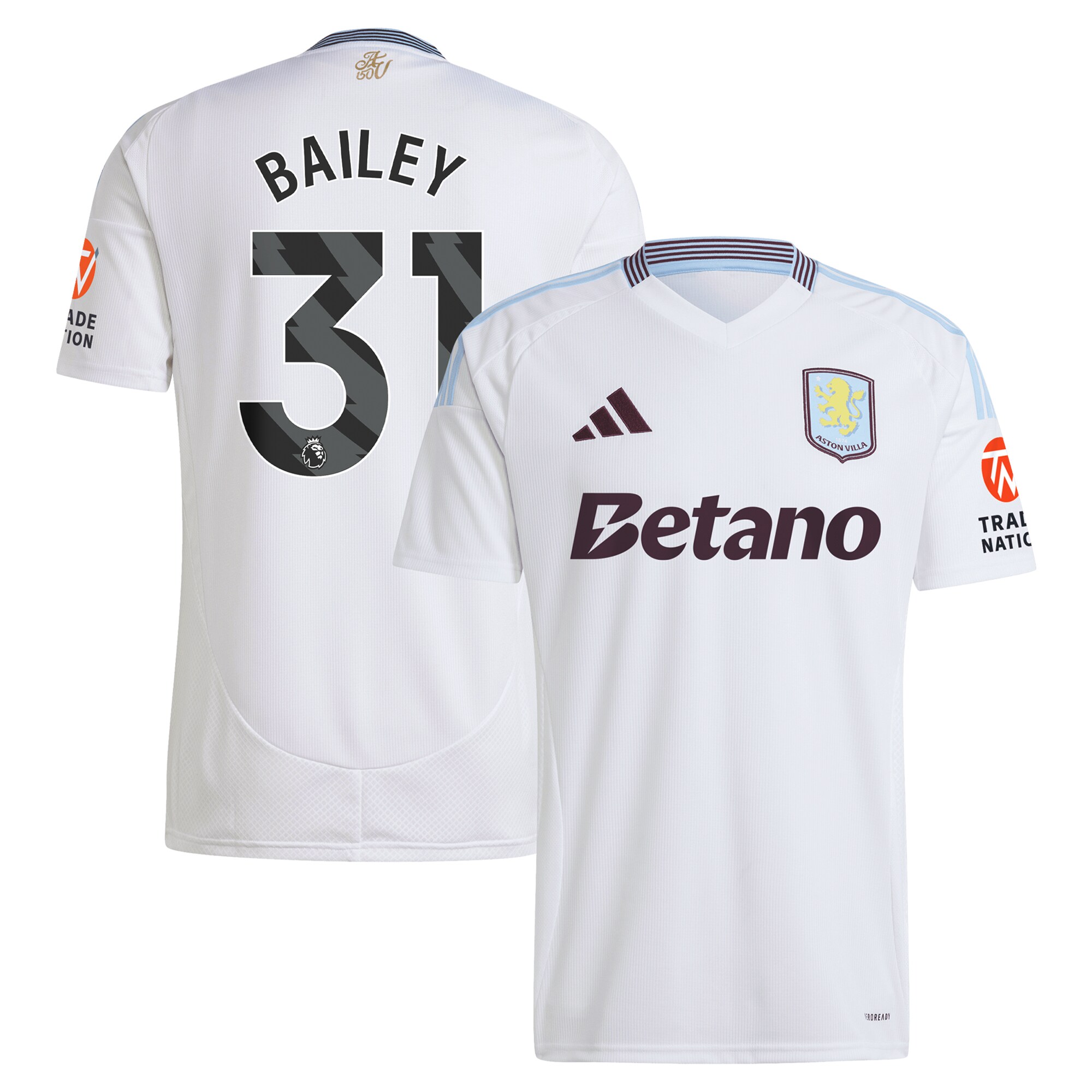 aston villa adidas away shirt 2024-25 with bailey 31 printing Collection - Aston Villa Fan Shop Official Gear