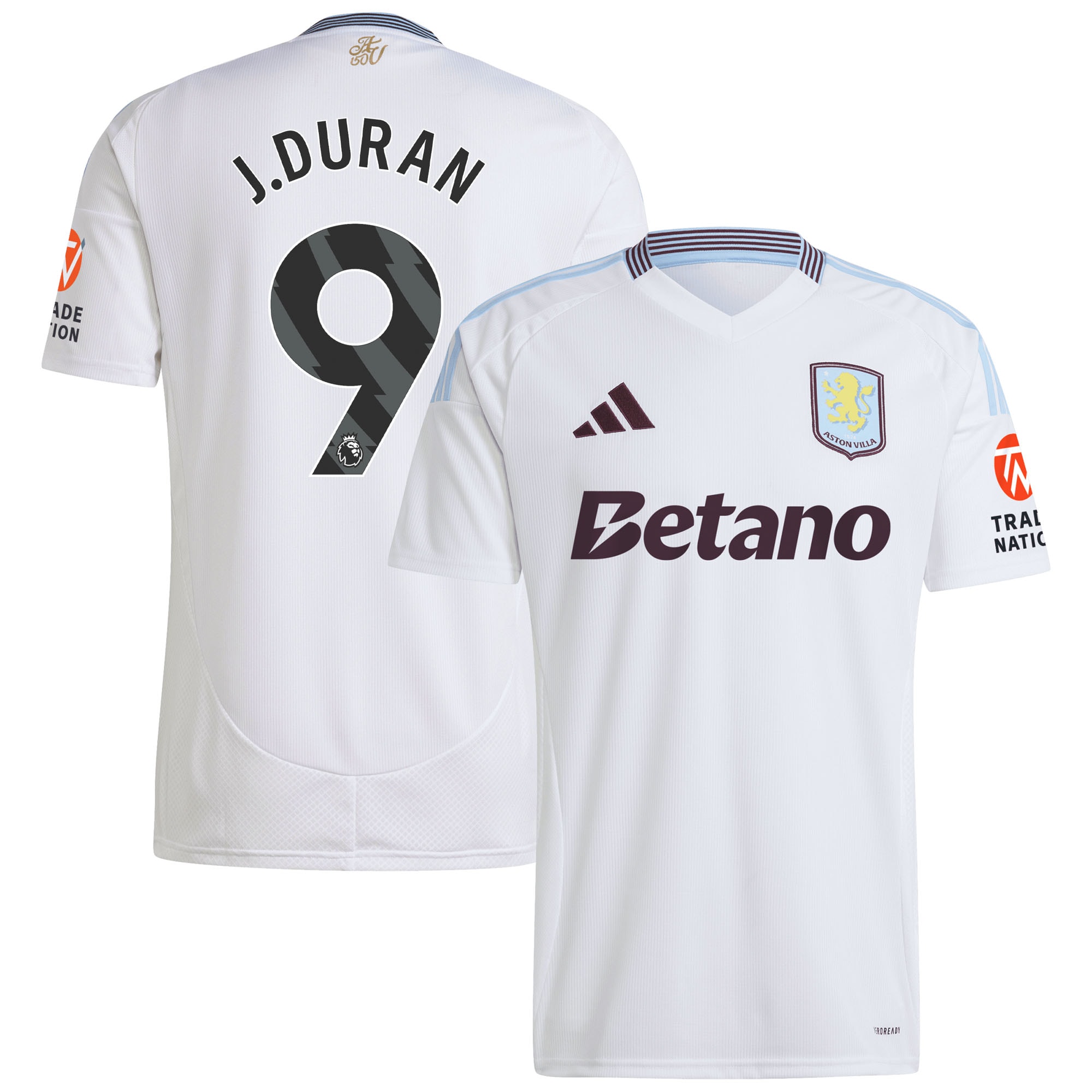 aston villa adidas away shirt 2024-25 with j.duran 9 printing Collection - Aston Villa Fan Shop Official Gear