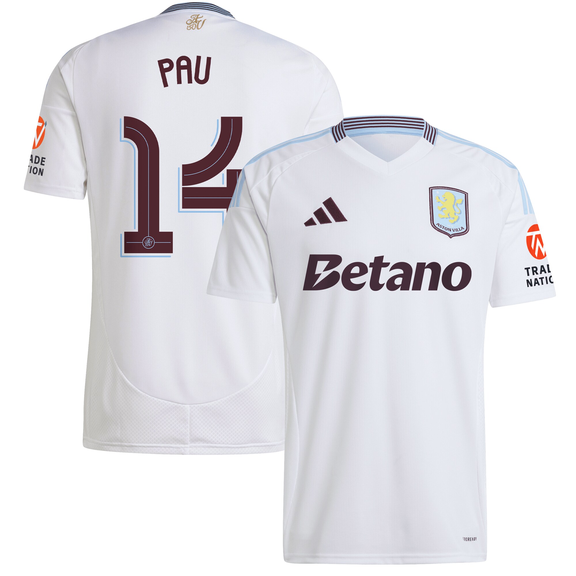aston villa adidas away shirt 2024-25 with pau 14 cup printing Collection - Aston Villa Fan Shop Official Gear