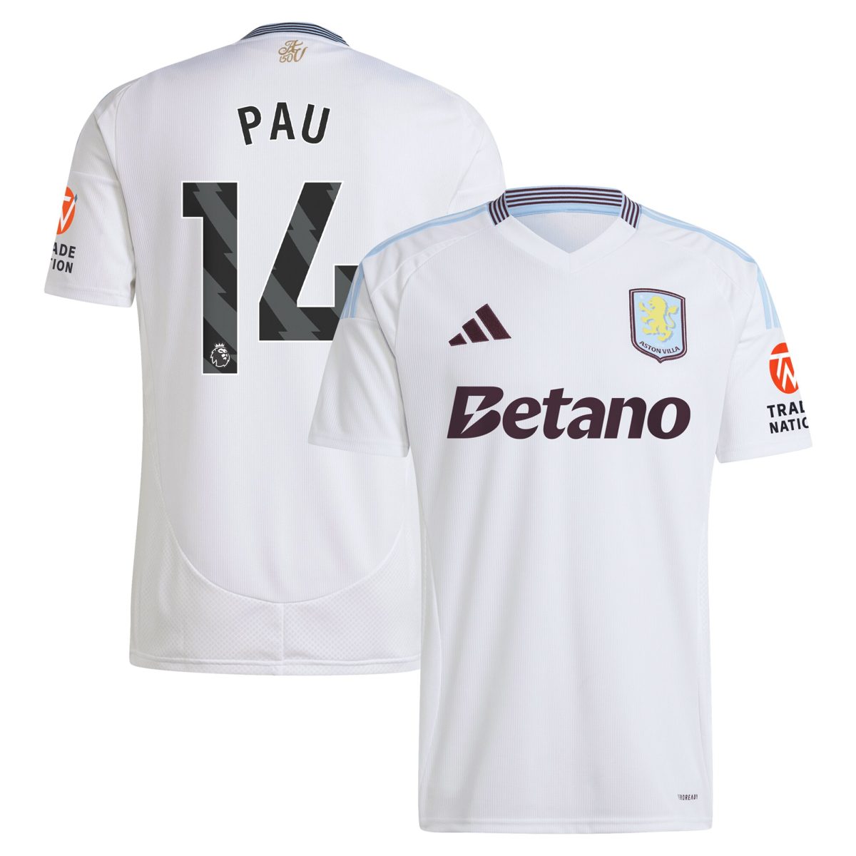 aston villa adidas away shirt 2024-25 with pau 14 printing Collection - Aston Villa Fan Shop Official Gear