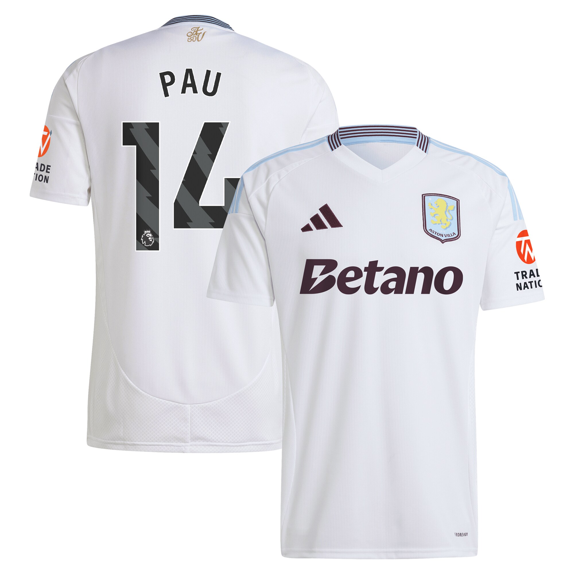 aston villa adidas away shirt 2024-25 with pau 14 printing Collection - Aston Villa Fan Shop Official Gear