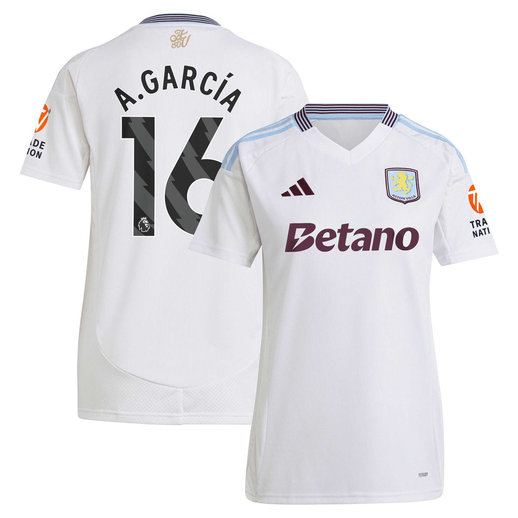 aston villa adidas away shirt 2024-25 – womens with a.garcía 16 printing Collection - Aston Villa Fan Shop Official Gear