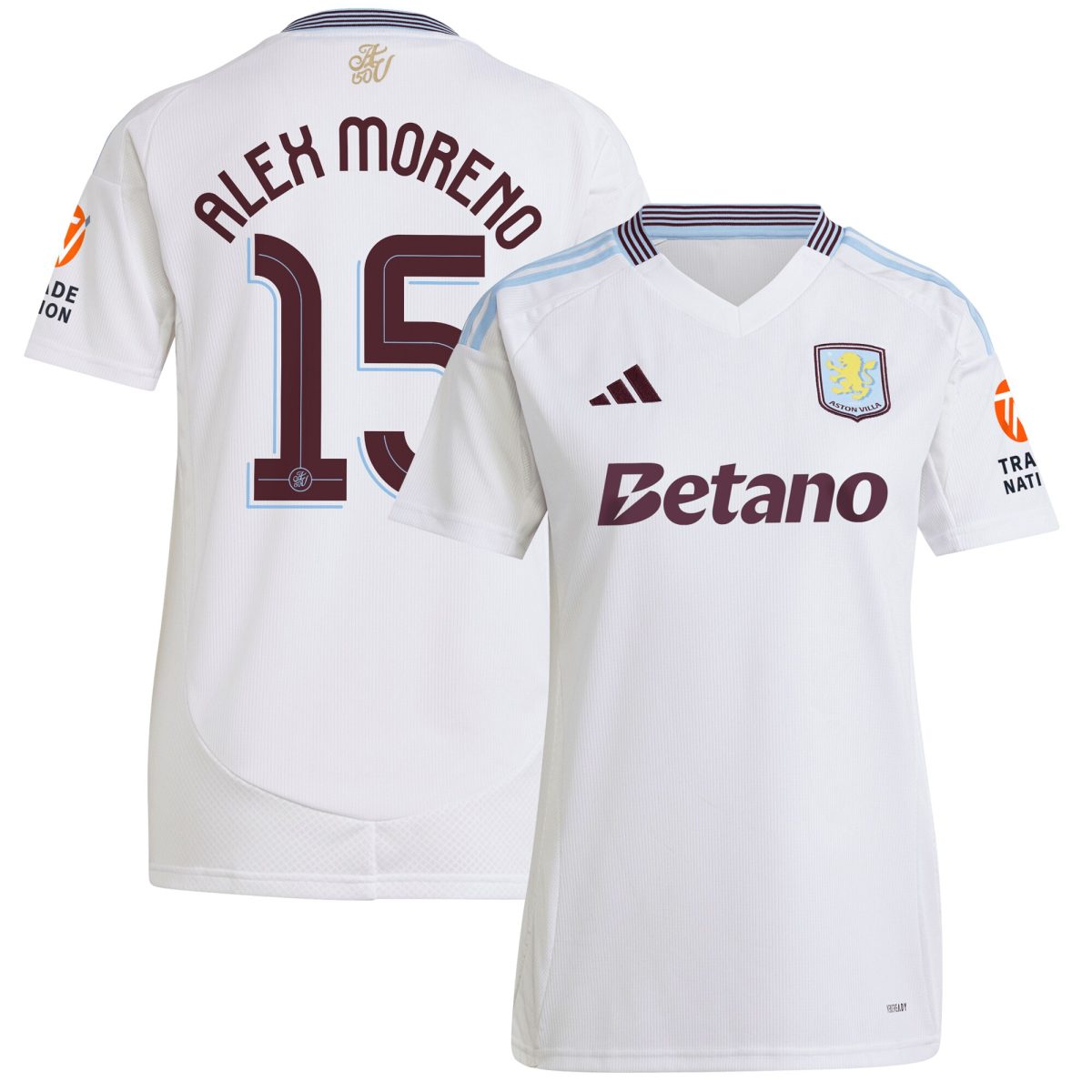 aston villa adidas away shirt 2024-25 – womens with alex moreno 15 cup printing Collection - Aston Villa Fan Shop Official Gear