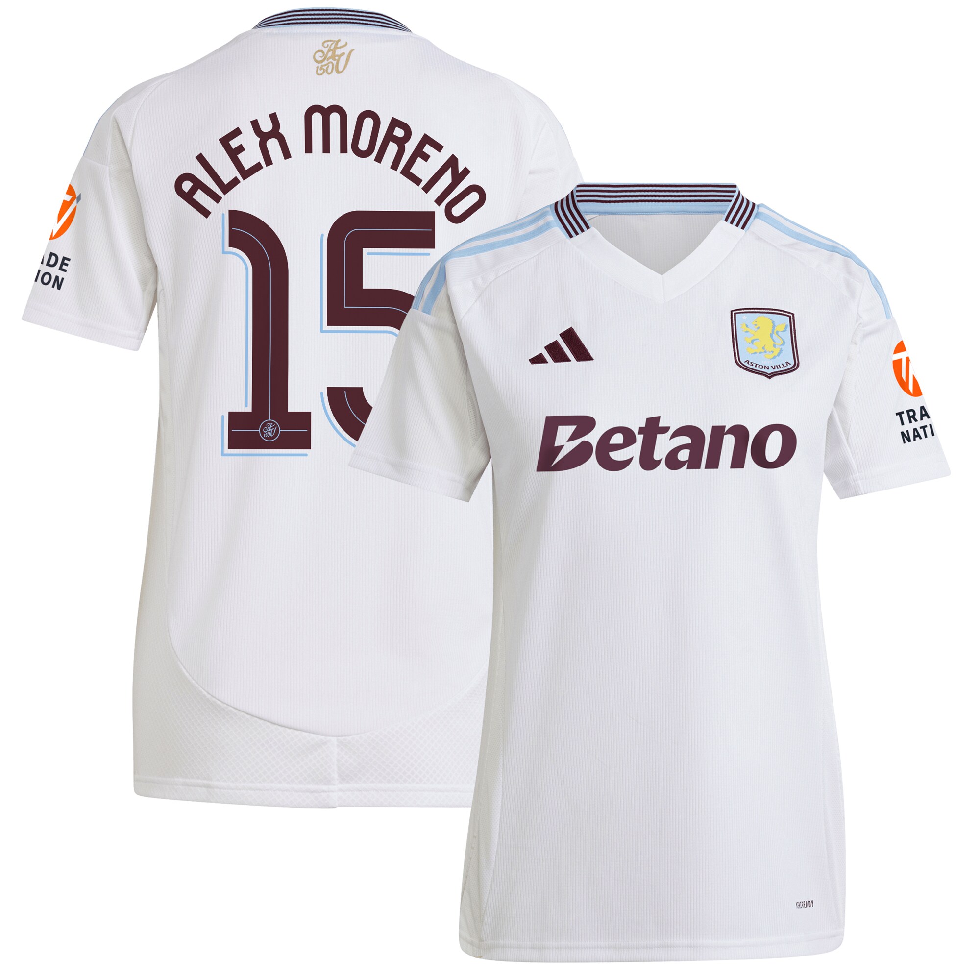 aston villa adidas away shirt 2024-25 – womens with alex moreno 15 cup printing Collection - Aston Villa Fan Shop Official Gear