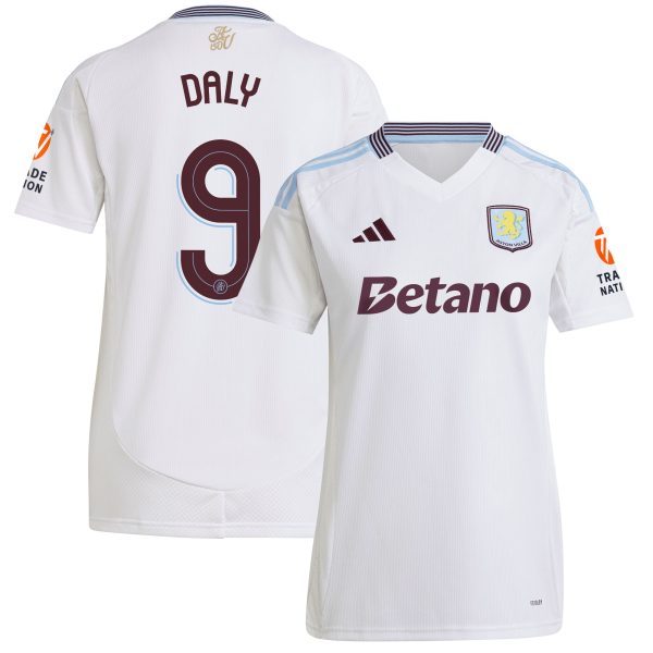 aston villa adidas away shirt 2024-25 – womens with daly 9 cup printing Collection - Aston Villa Fan Shop Official Gear