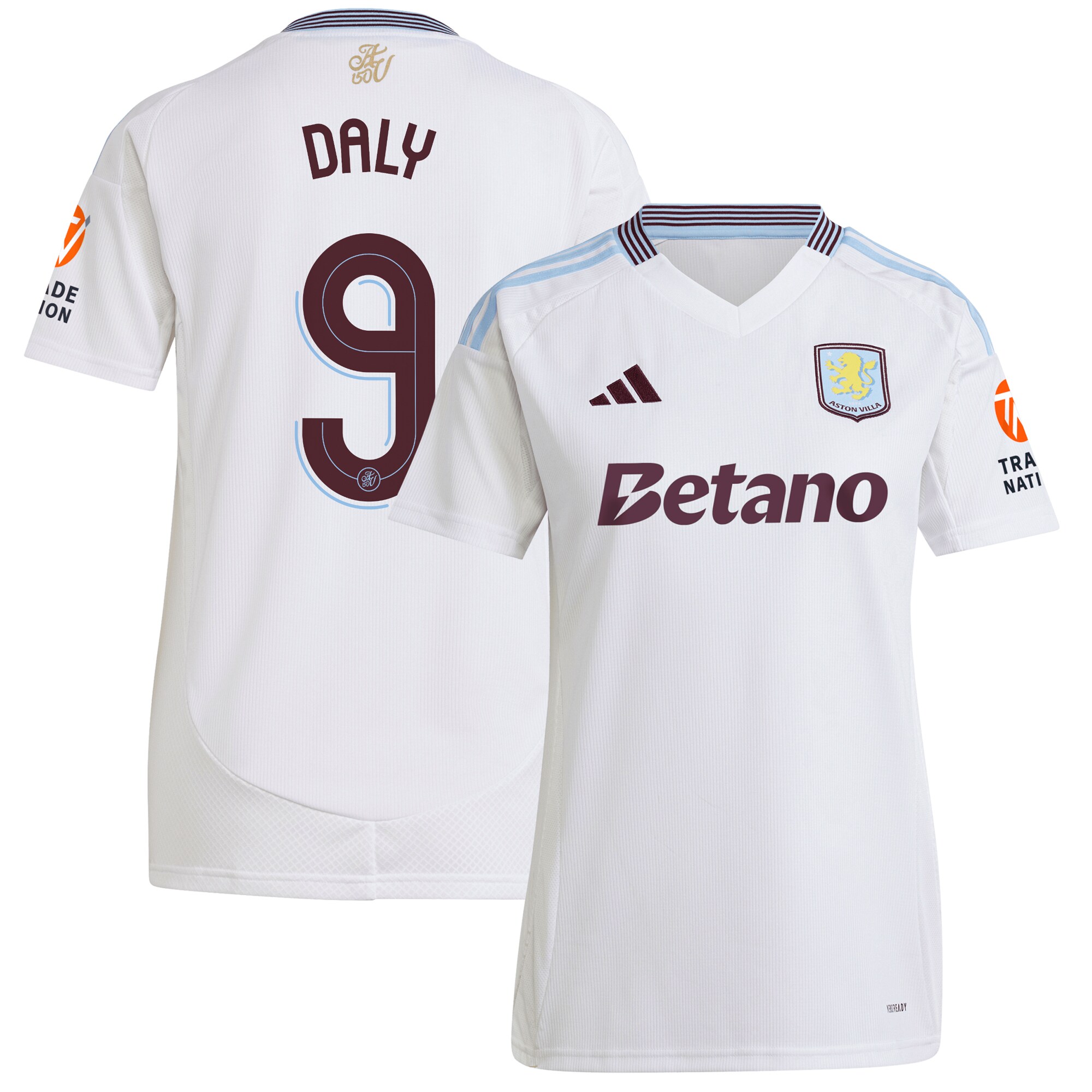 aston villa adidas away shirt 2024-25 – womens with daly 9 cup printing Collection - Aston Villa Fan Shop Official Gear