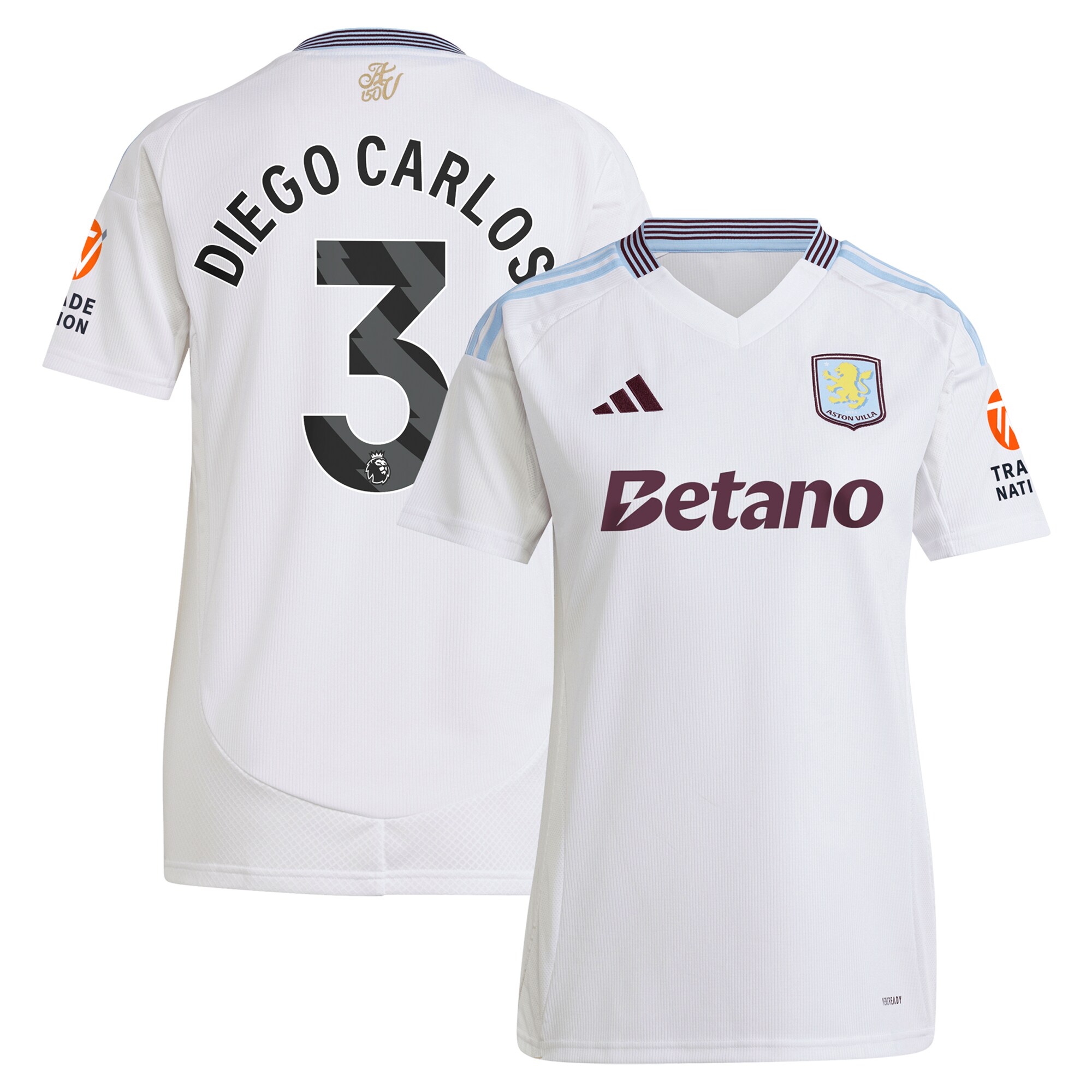aston villa adidas away shirt 2024-25 – womens with diego carlos 3 printing Collection - Aston Villa Fan Shop Official Gear