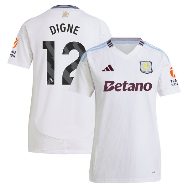 aston villa adidas away shirt 2024-25 – womens with digne 12 printing Collection - Aston Villa Fan Shop Official Gear