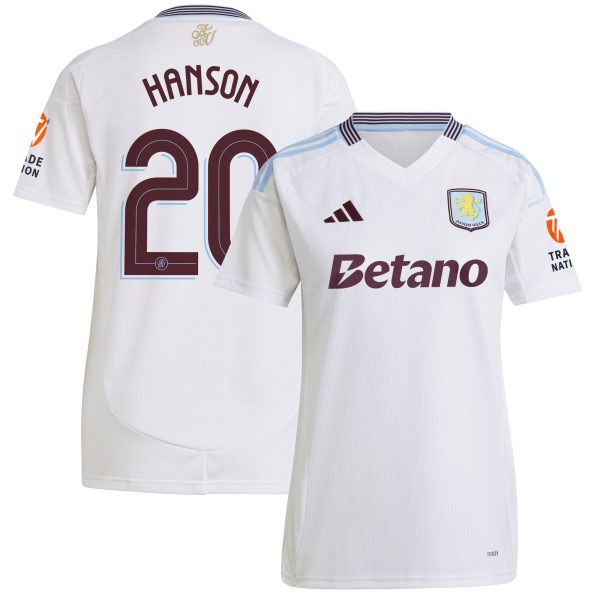 aston villa adidas away shirt 2024-25 – womens with hanson 20 cup printing Collection - Aston Villa Fan Shop Official Gear