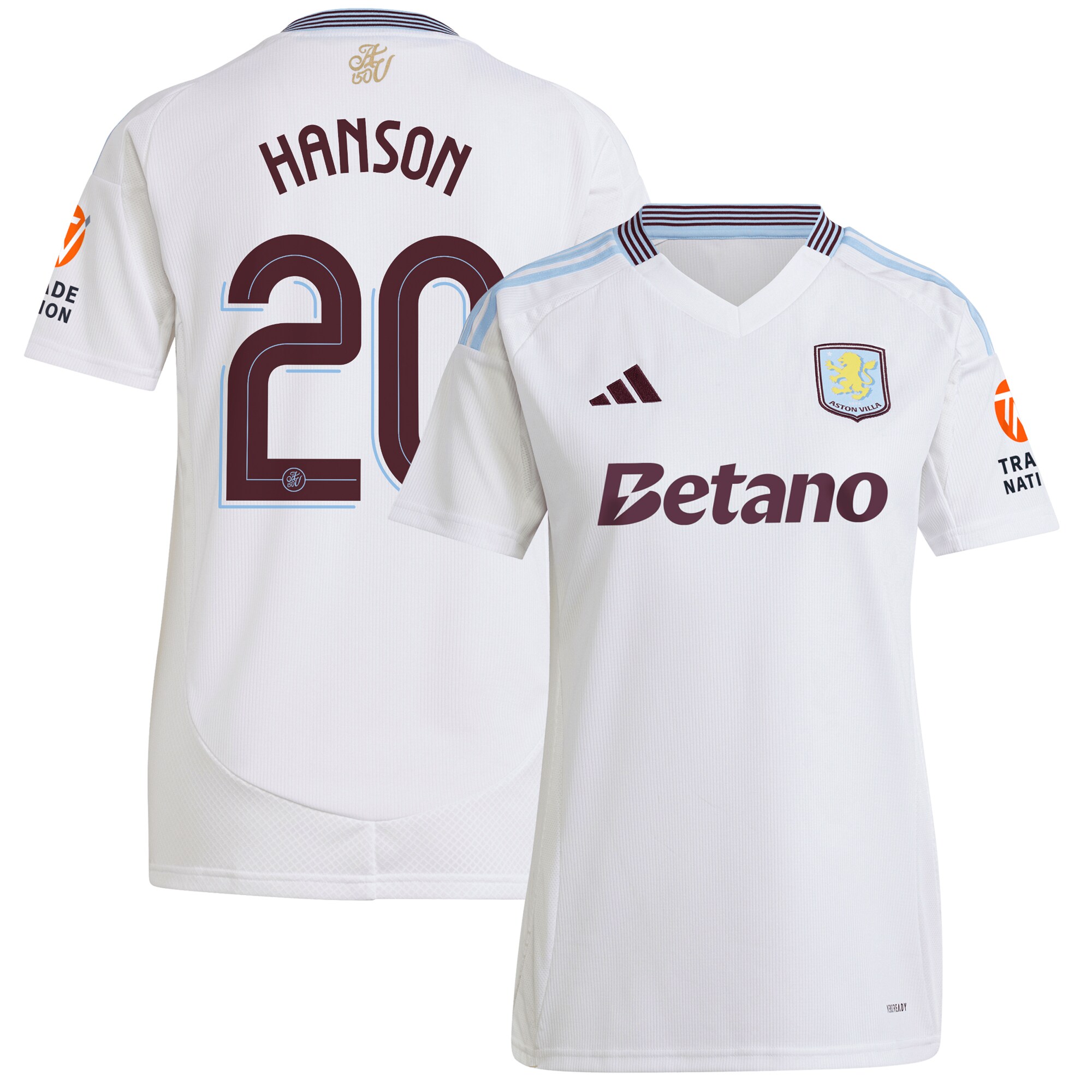 aston villa adidas away shirt 2024-25 – womens with hanson 20 cup printing Collection - Aston Villa Fan Shop Official Gear