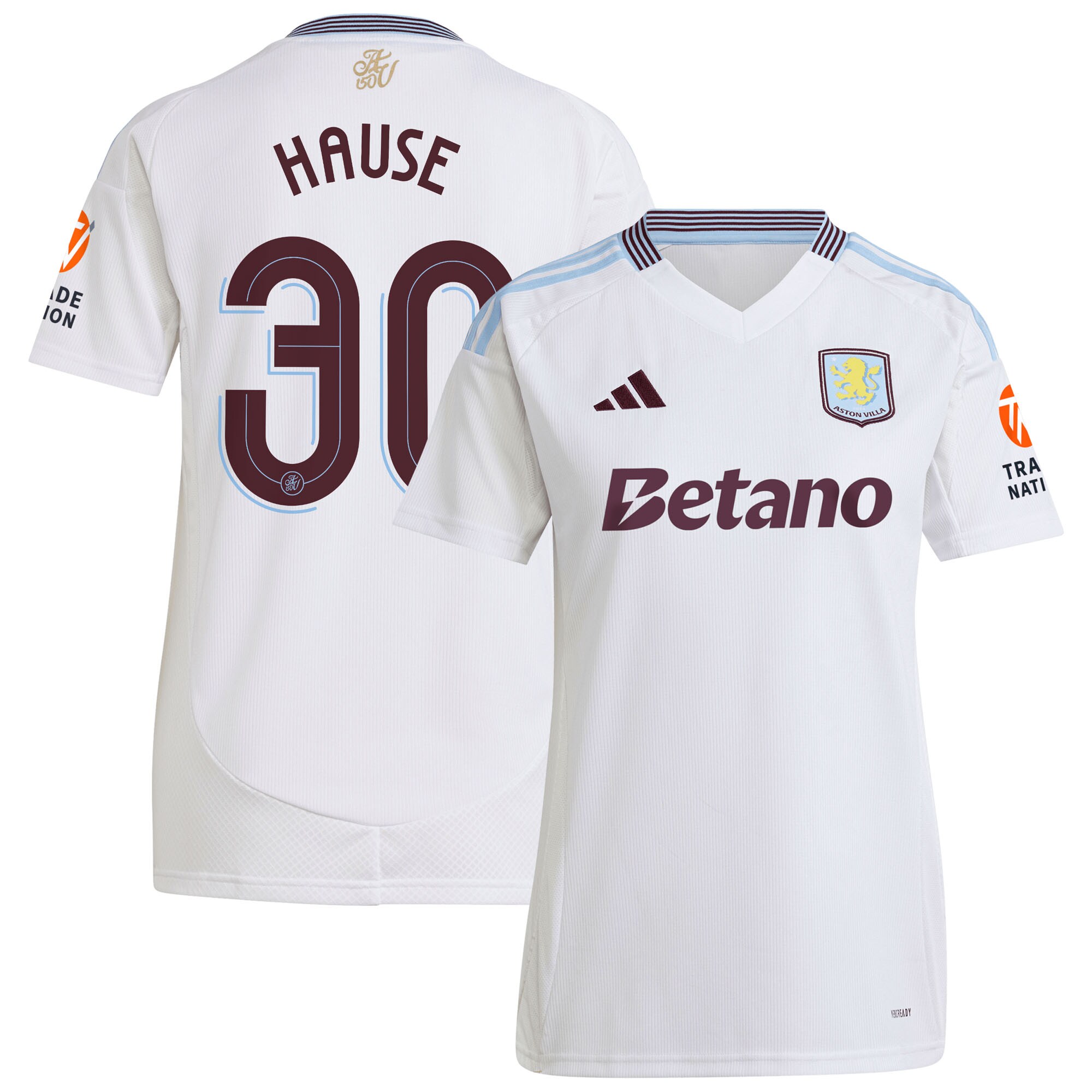 aston villa adidas away shirt 2024-25 – womens with hause 30 cup printing Collection - Aston Villa Fan Shop Official Gear