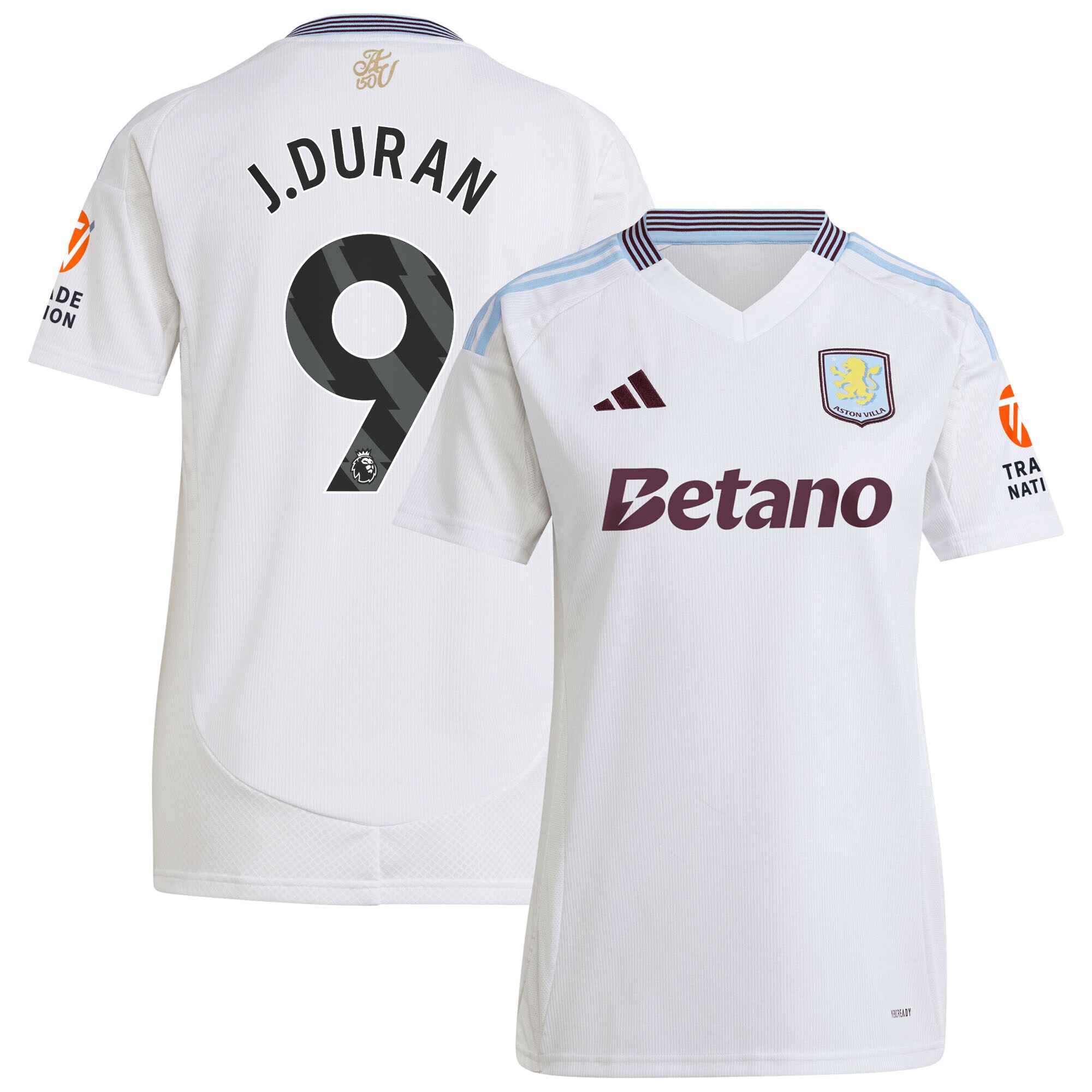 aston villa adidas away shirt 2024-25 – womens with j.duran 9 printing Collection - Aston Villa Fan Shop Official Gear