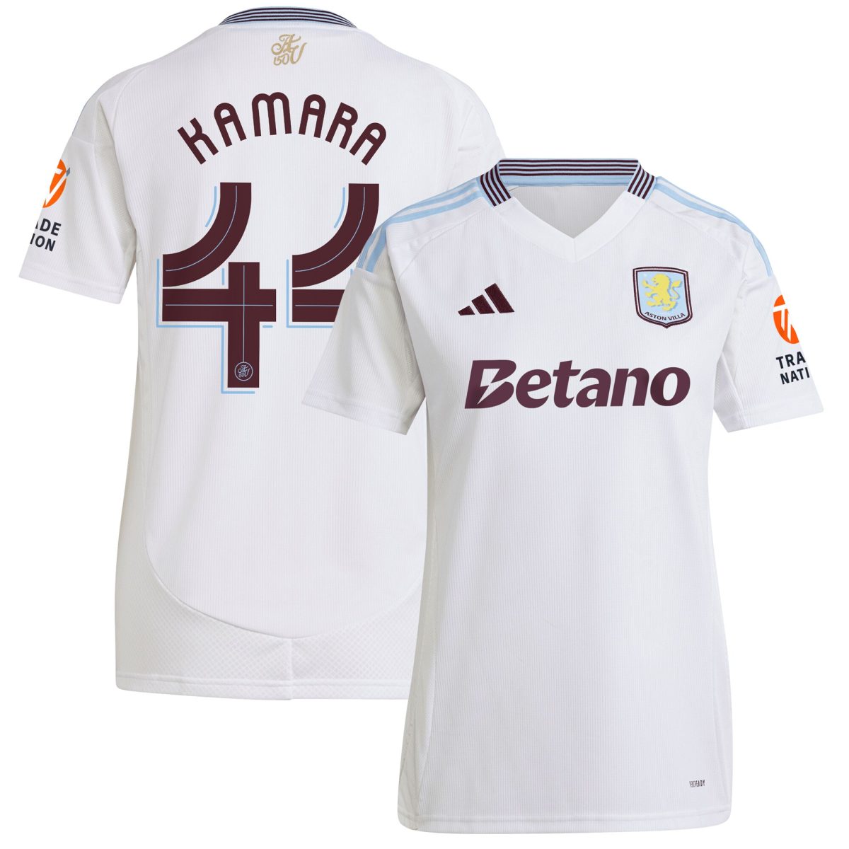 aston villa adidas away shirt 2024-25 – womens with kamara 44 cup printing Collection - Aston Villa Fan Shop Official Gear