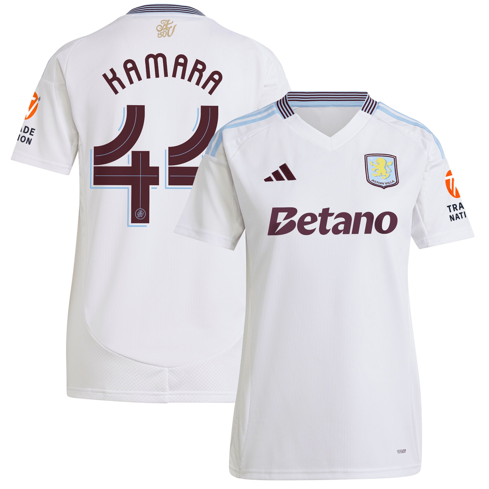 aston villa adidas away shirt 2024-25 – womens with kamara 44 cup printing Collection - Aston Villa Fan Shop Official Gear