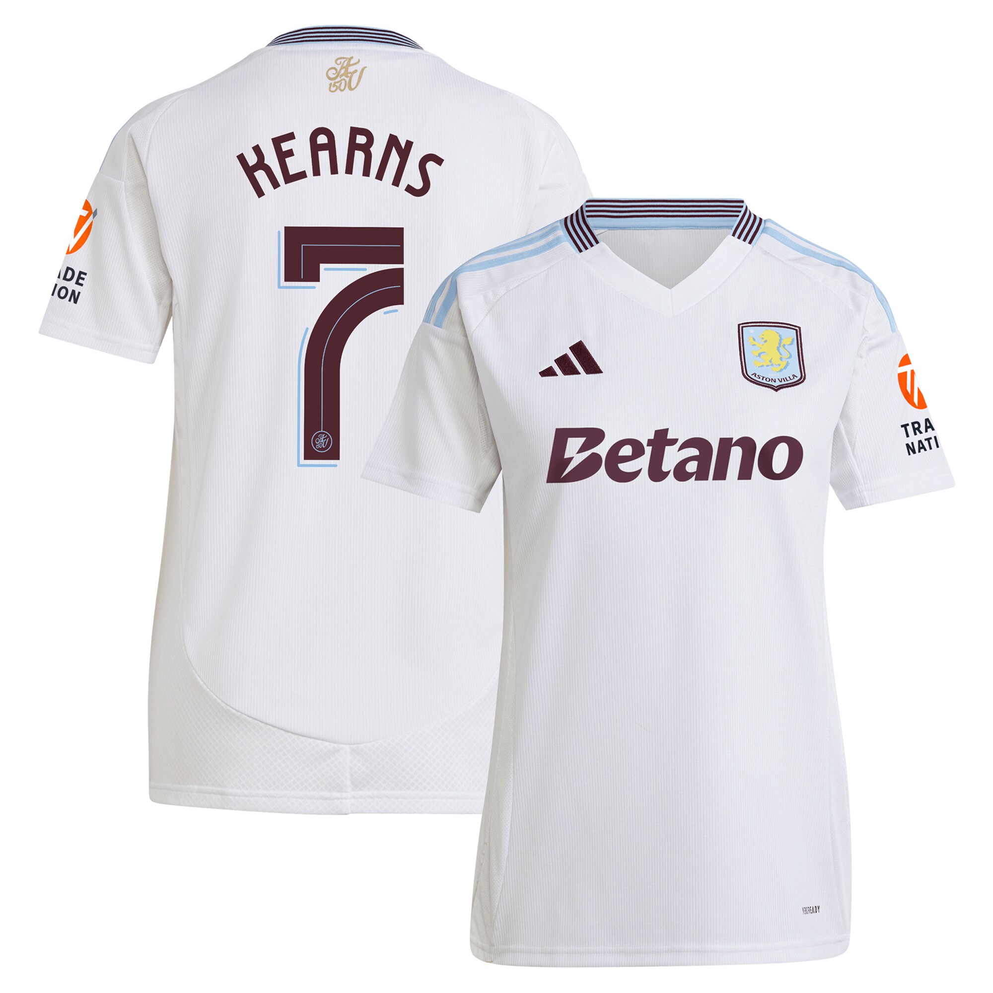 aston villa adidas away shirt 2024-25 – womens with kearns 7 cup printing Collection - Aston Villa Fan Shop Official Gear