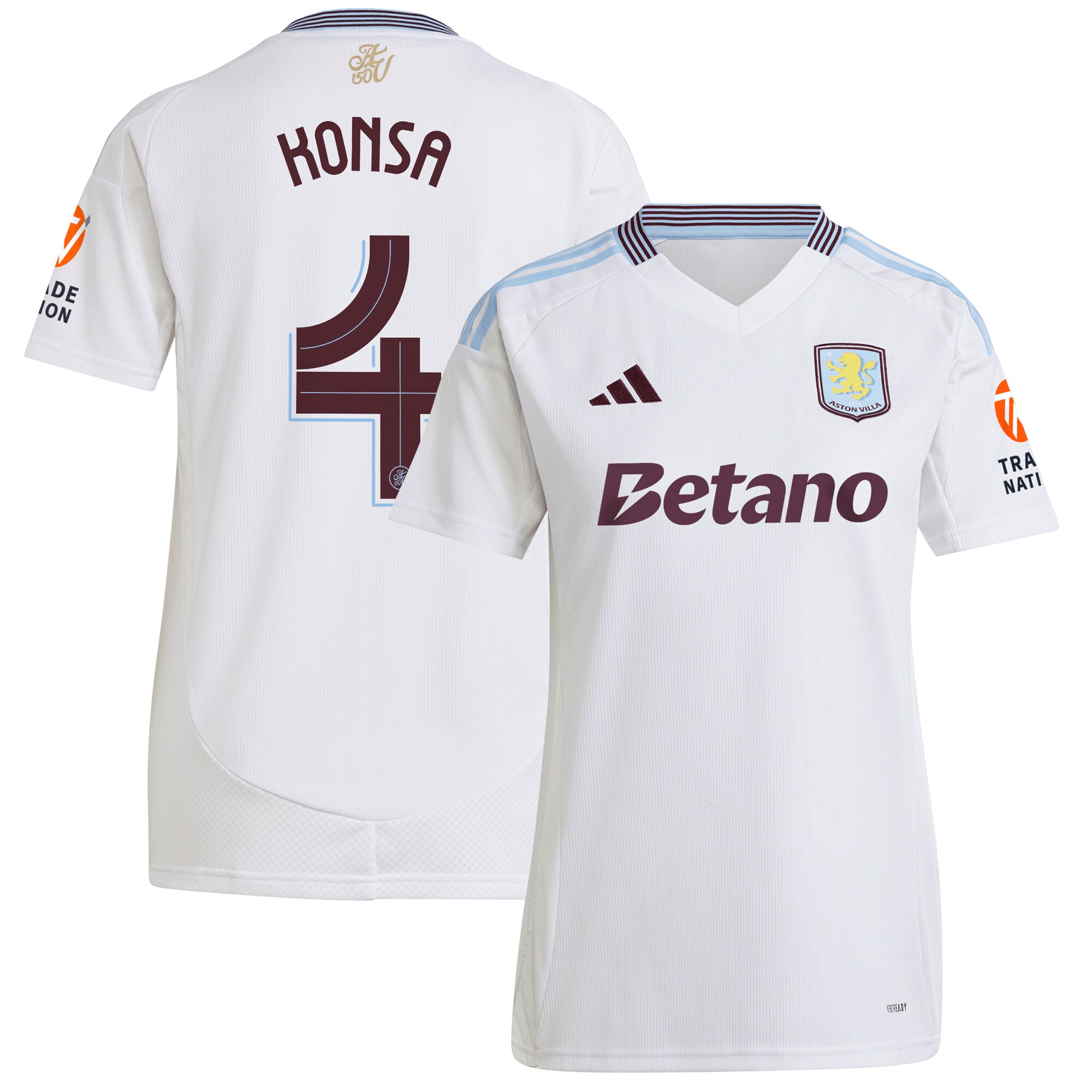 aston villa adidas away shirt 2024-25 – womens with konsa 4 cup printing Collection - Aston Villa Fan Shop Official Gear