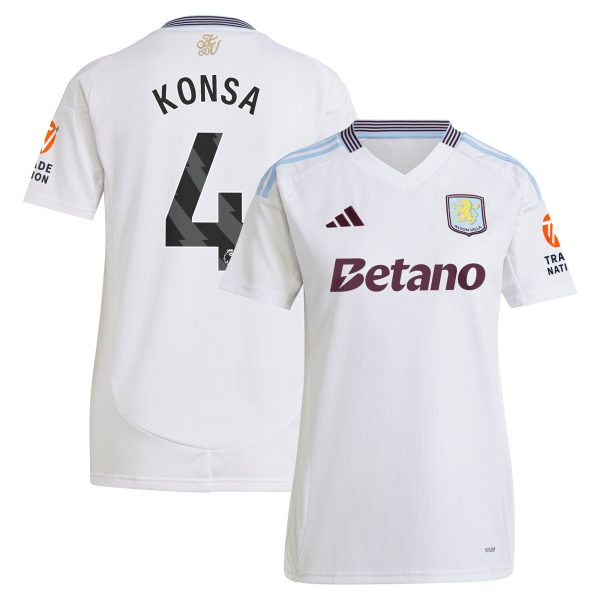 aston villa adidas away shirt 2024-25 – womens with konsa 4 printing Collection - Aston Villa Fan Shop Official Gear