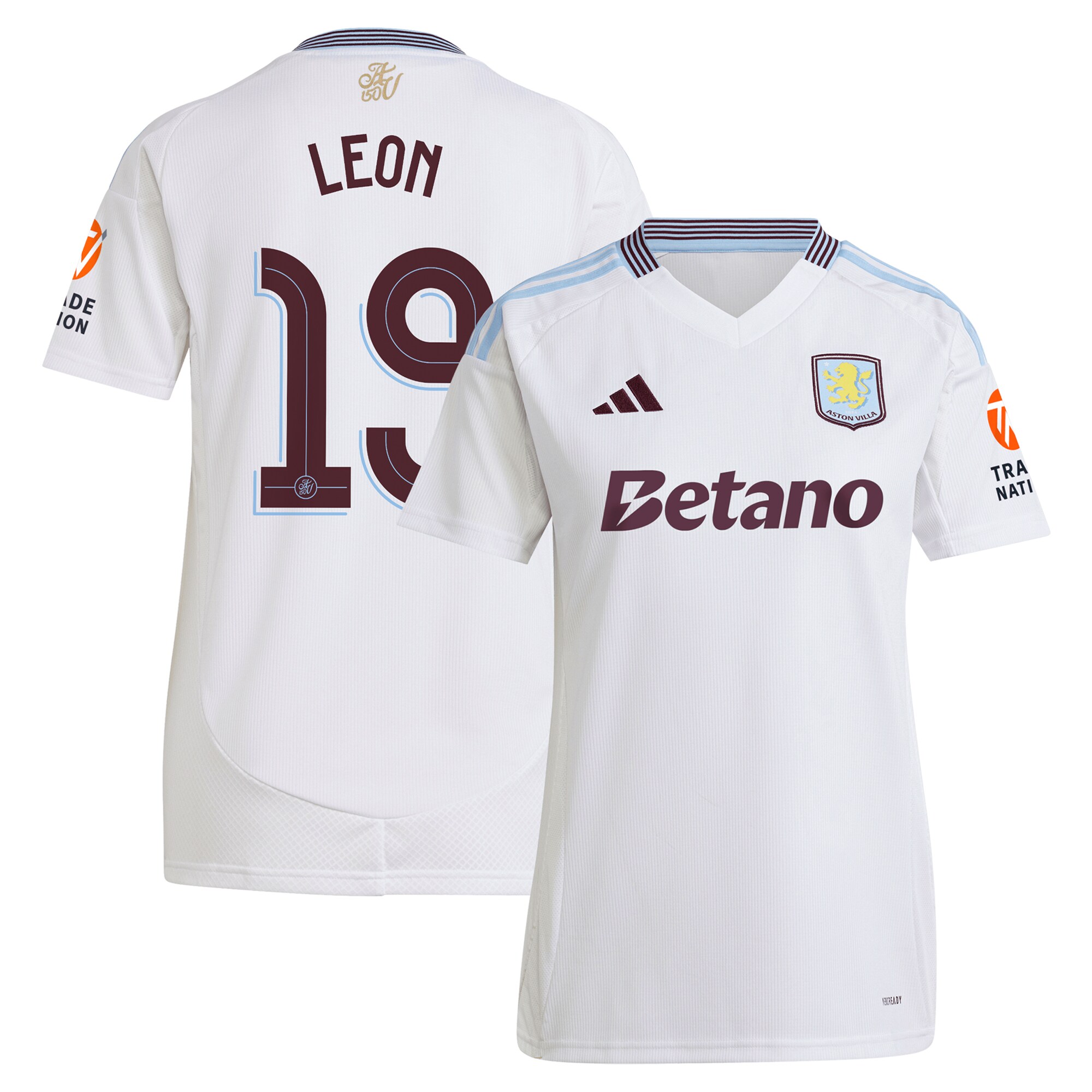 aston villa adidas away shirt 2024-25 – womens with leon 19 cup printing Collection - Aston Villa Fan Shop Official Gear